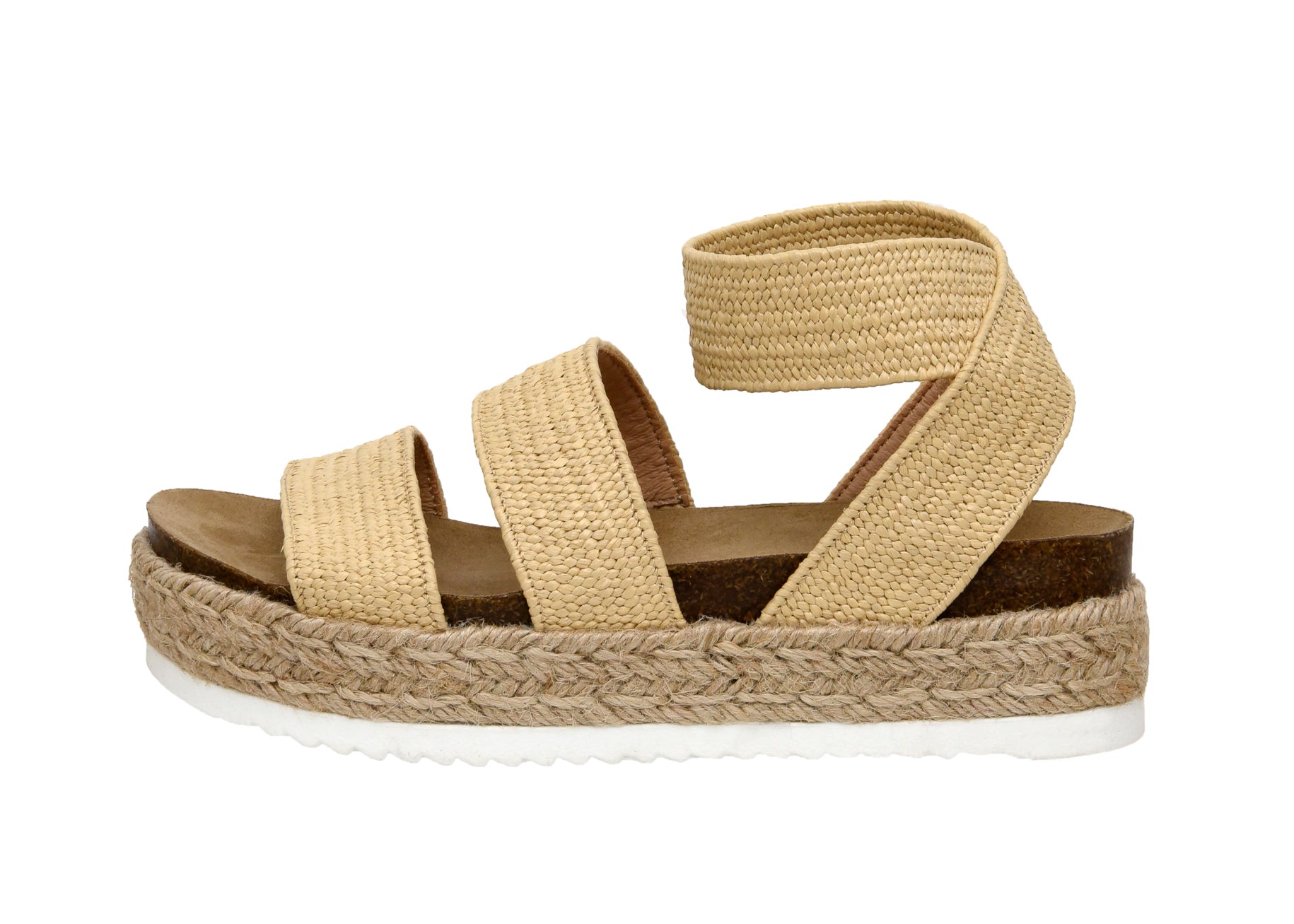 Mandy Stretch Platform Sandal Raffia Medium