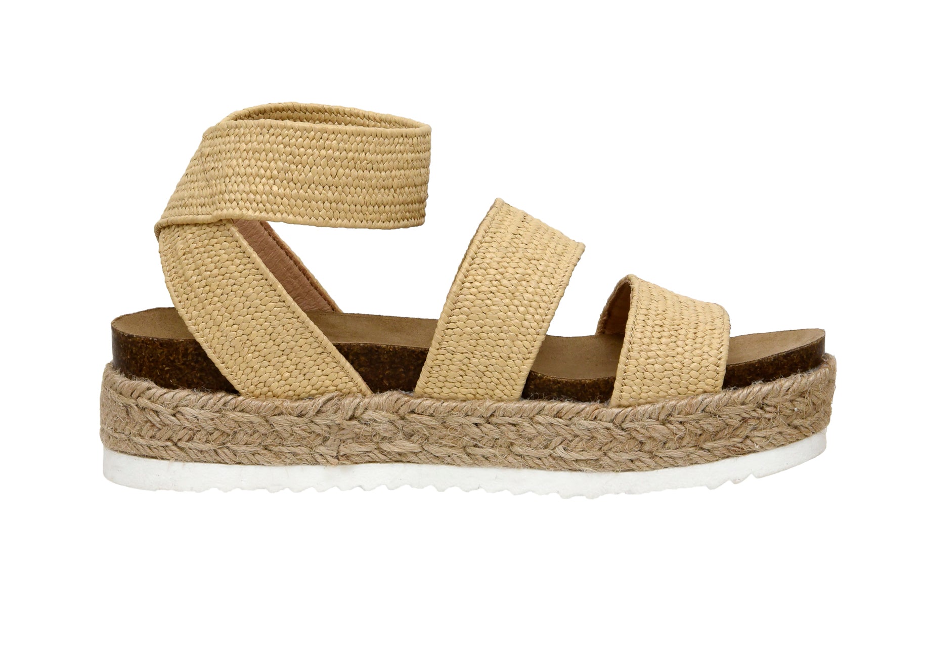 Mandy Stretch Platform Sandal Raffia Medium