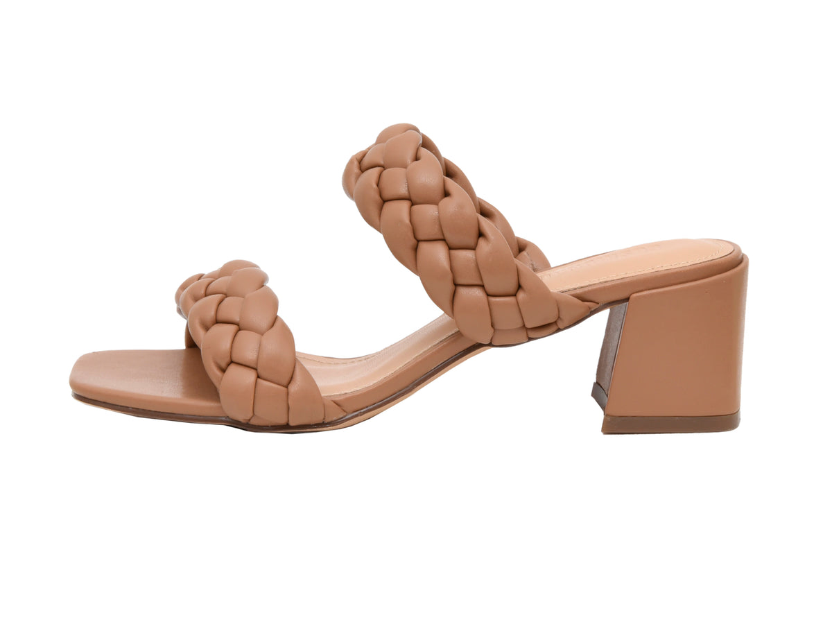 Onyx Braided Heel Sandal Tan