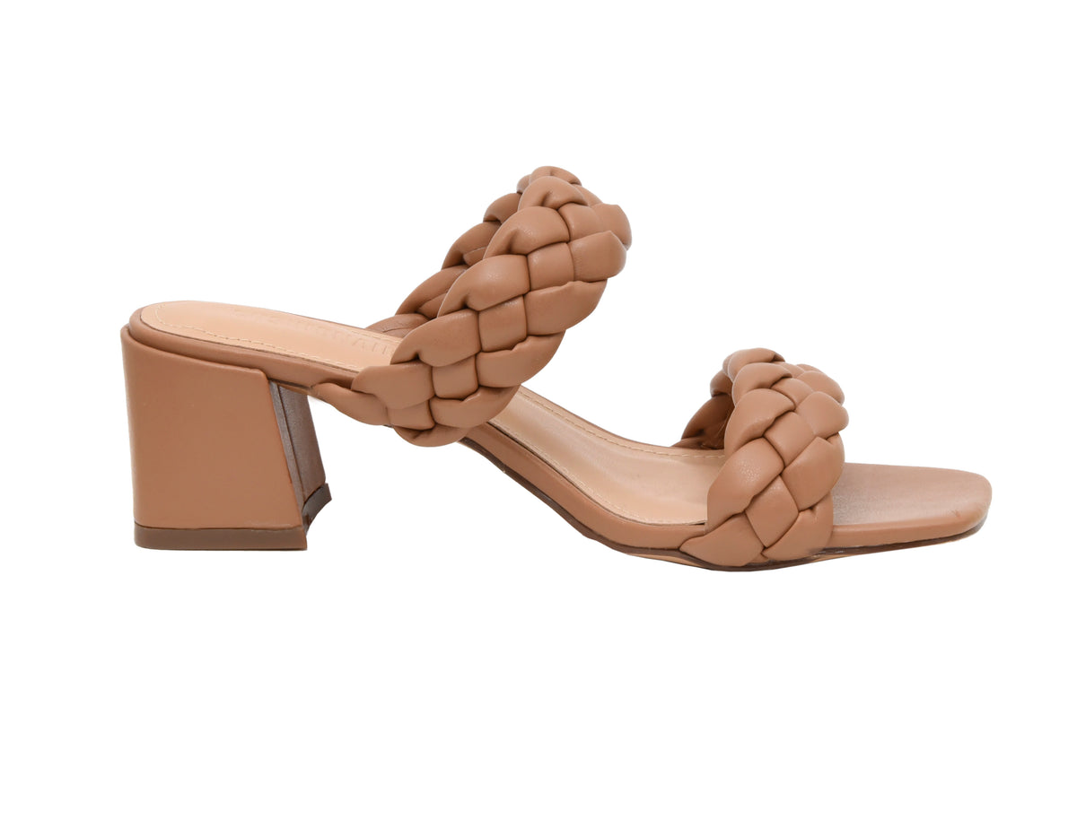 Onyx Braided Heel Sandal Tan