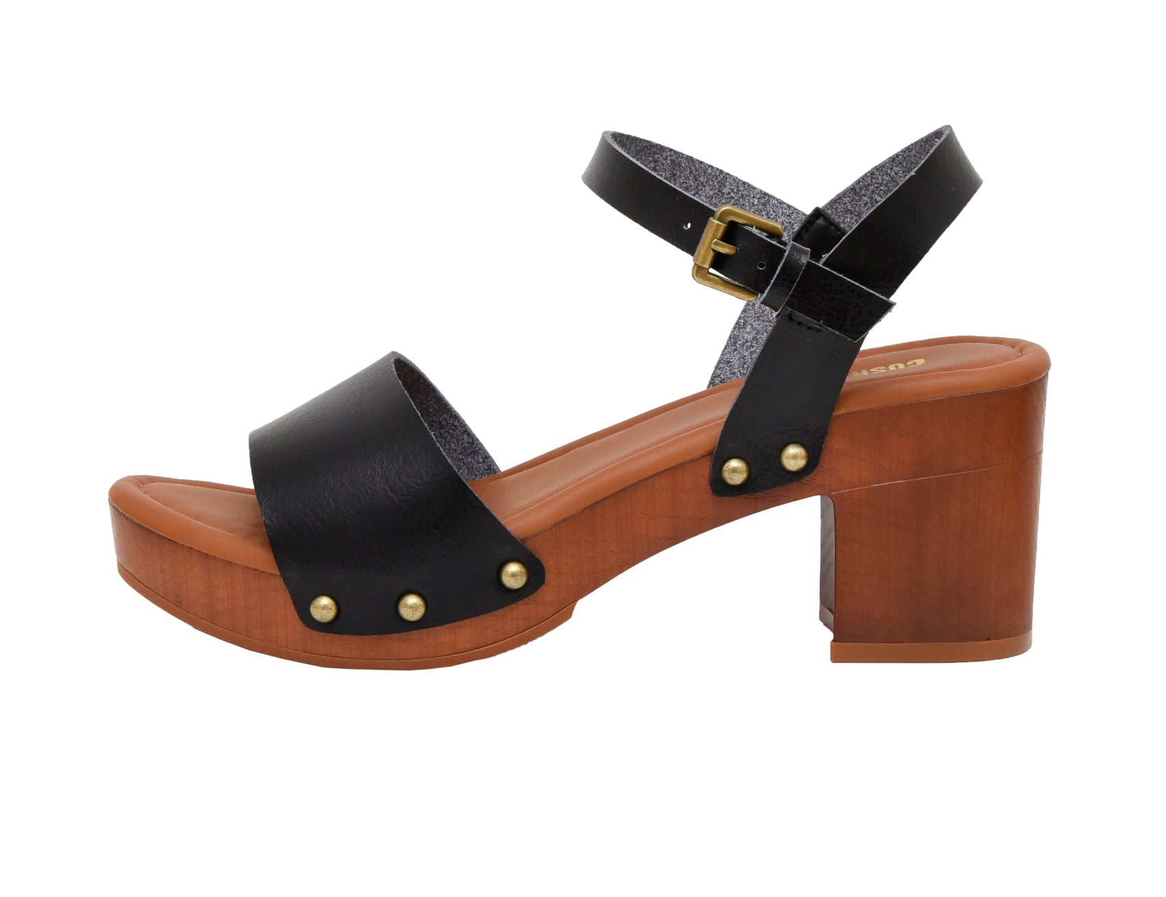 Sloan Faux Wood Sandals Black