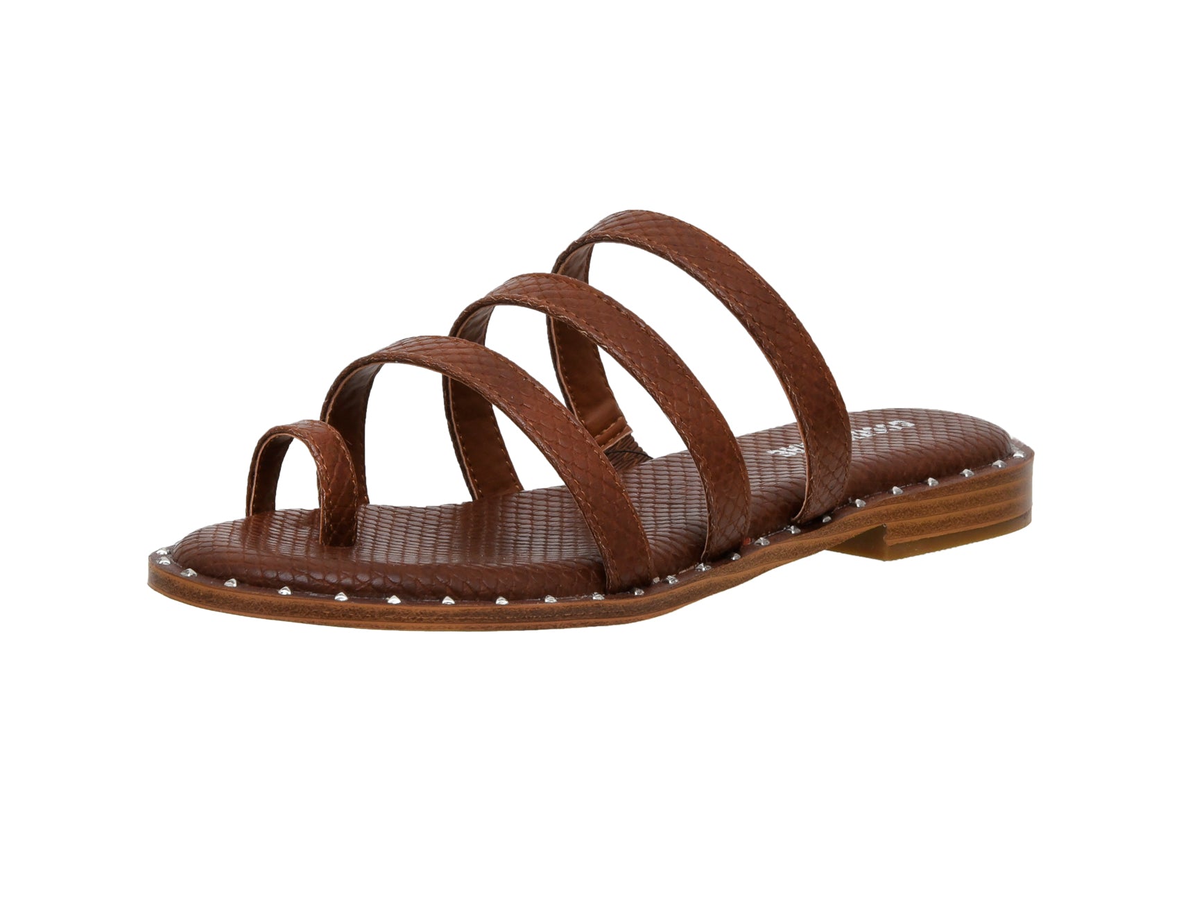 Tess Triple Band Slide Sandal Brown