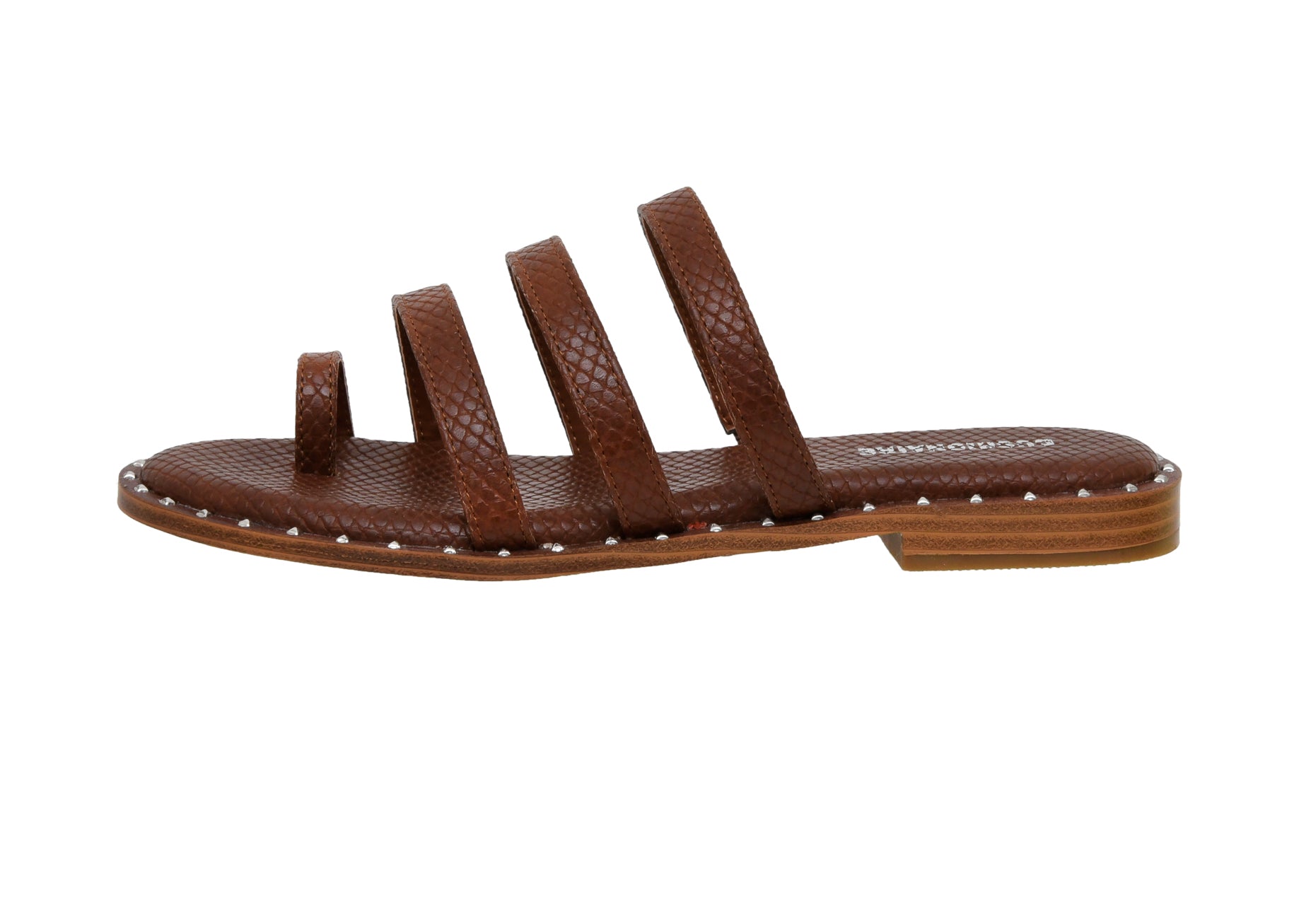 Tess Triple Band Slide Sandal Brown