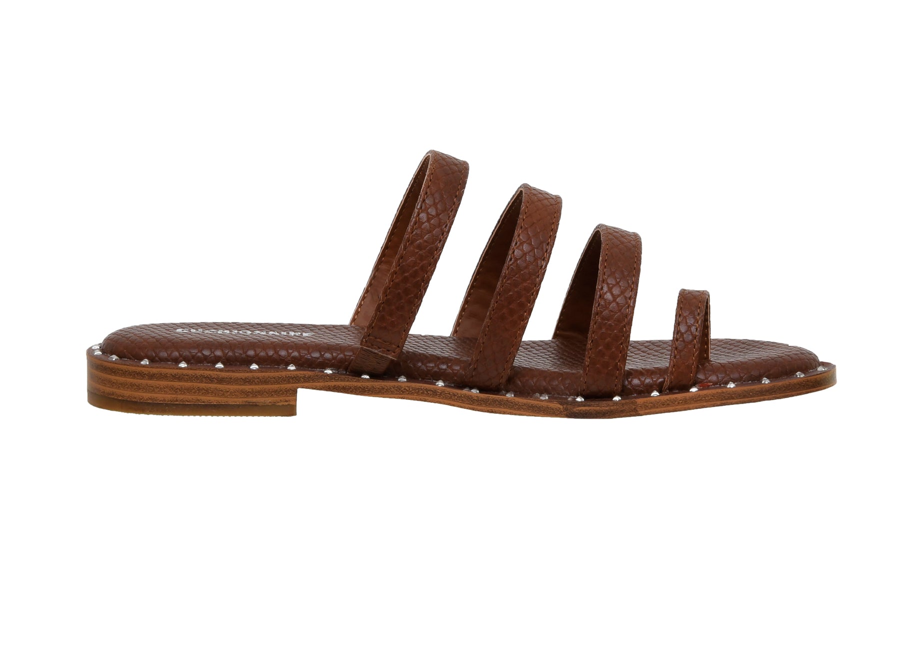 Tess Triple Band Slide Sandal Brown