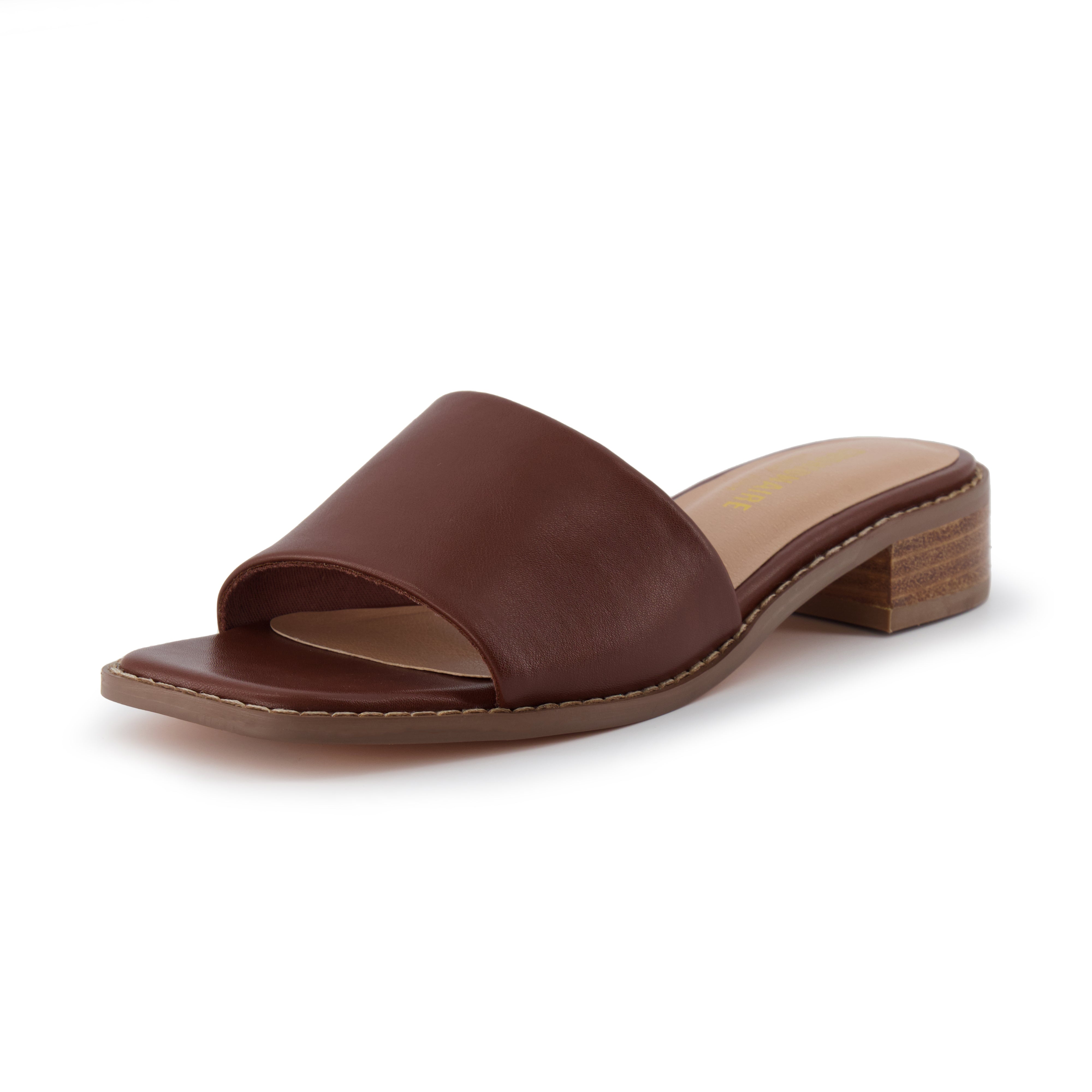 Sage Slide Sandals Cognac