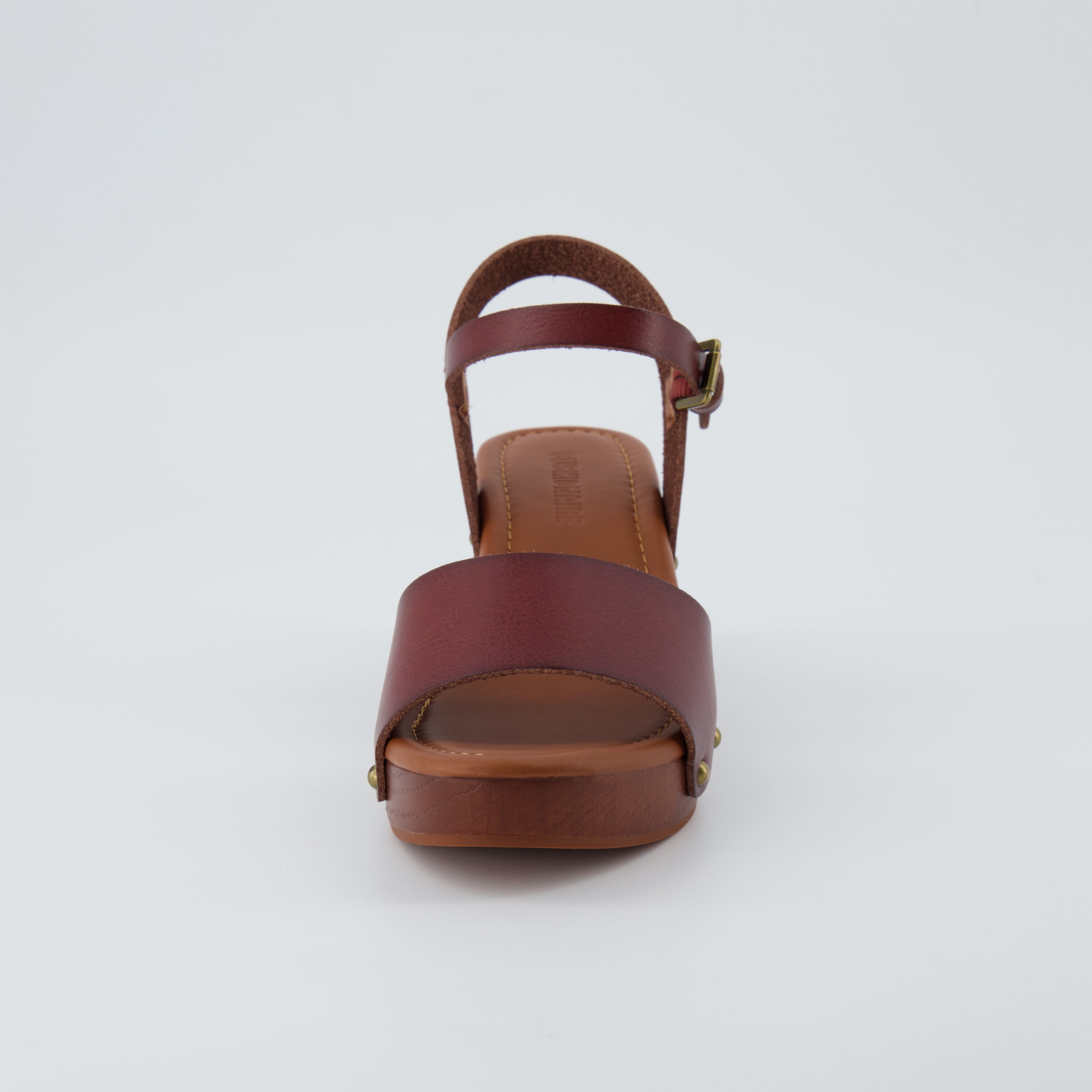 Sloan Faux Wood Sandals Whiskey