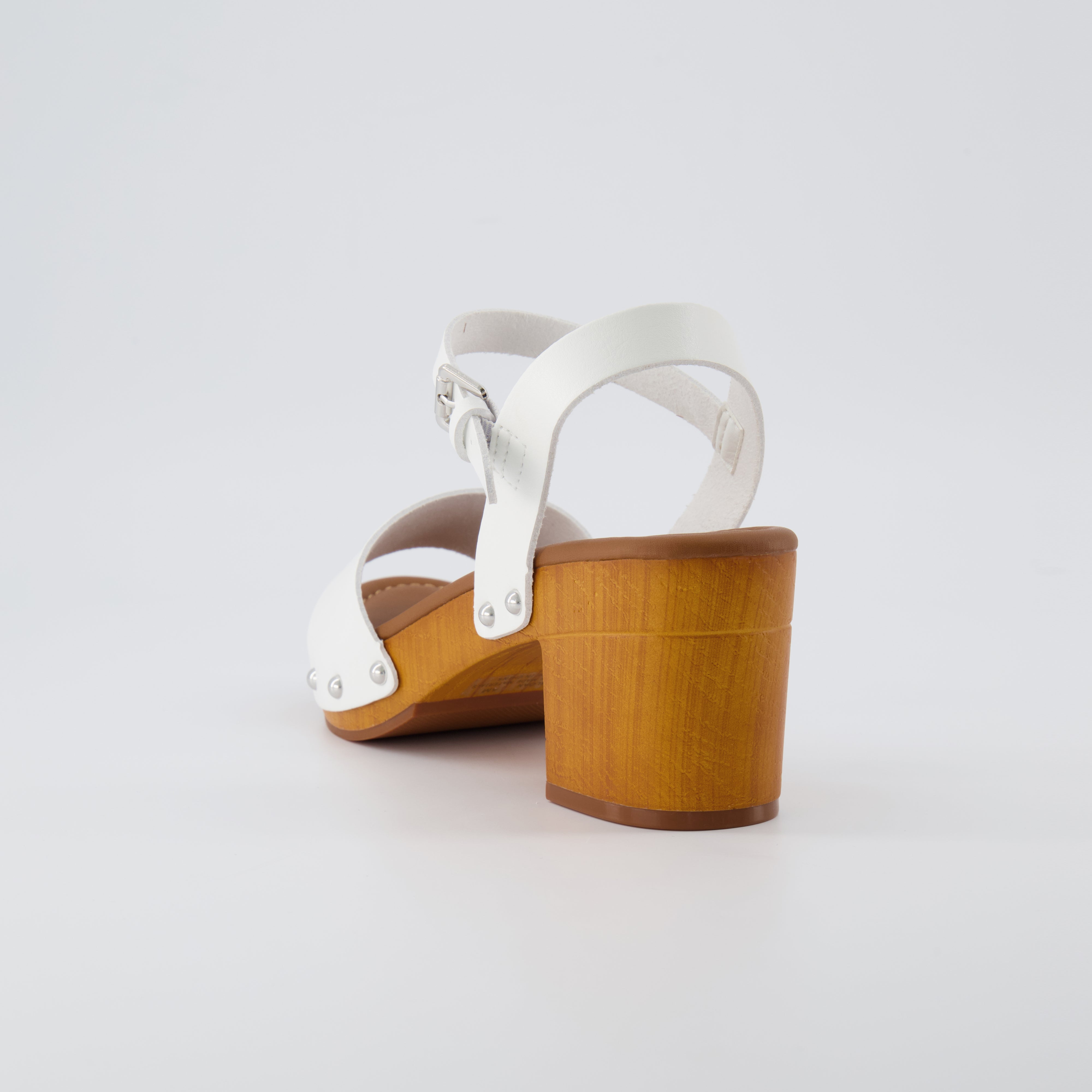 Sloan Faux Wood Sandals White