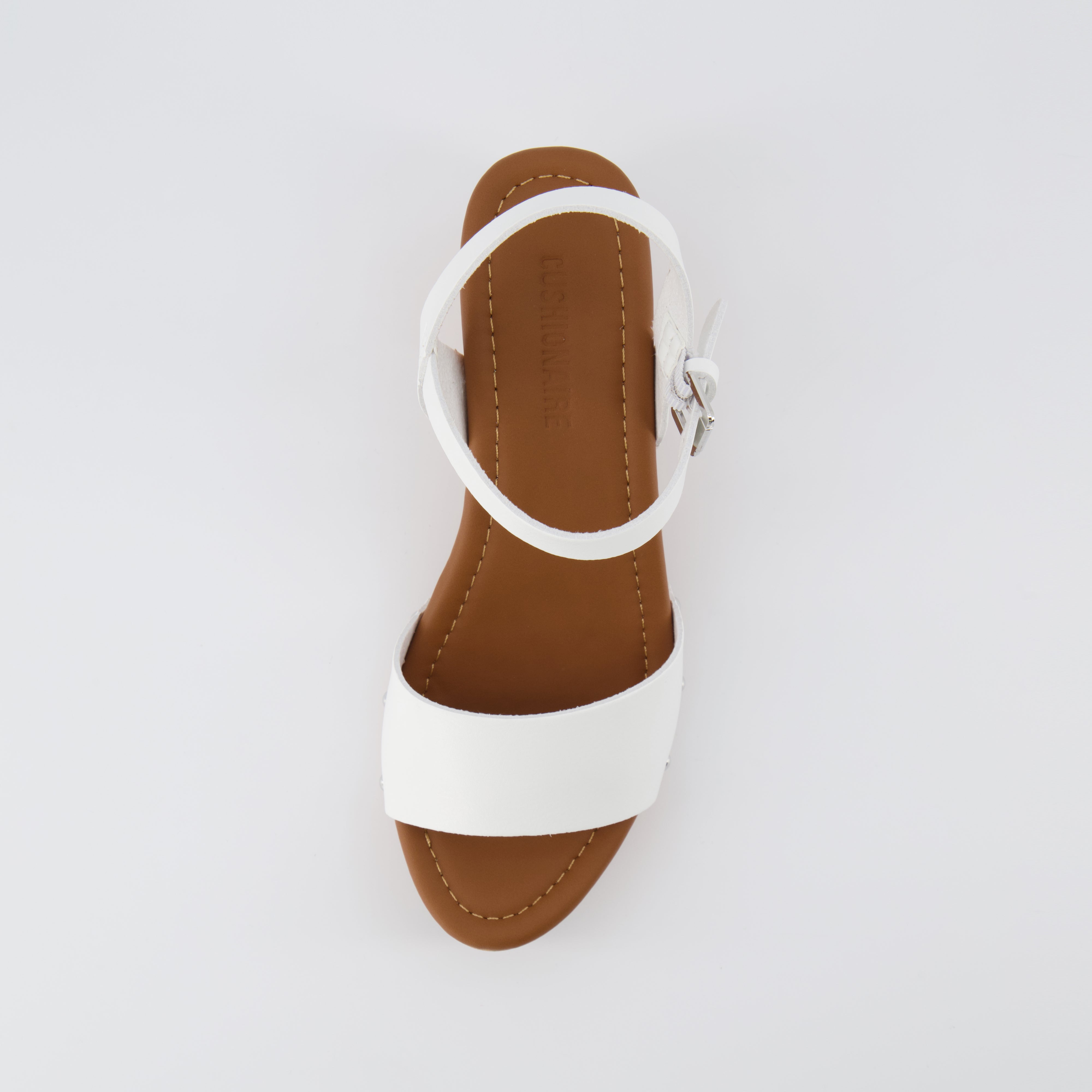 Sloan Faux Wood Sandals White