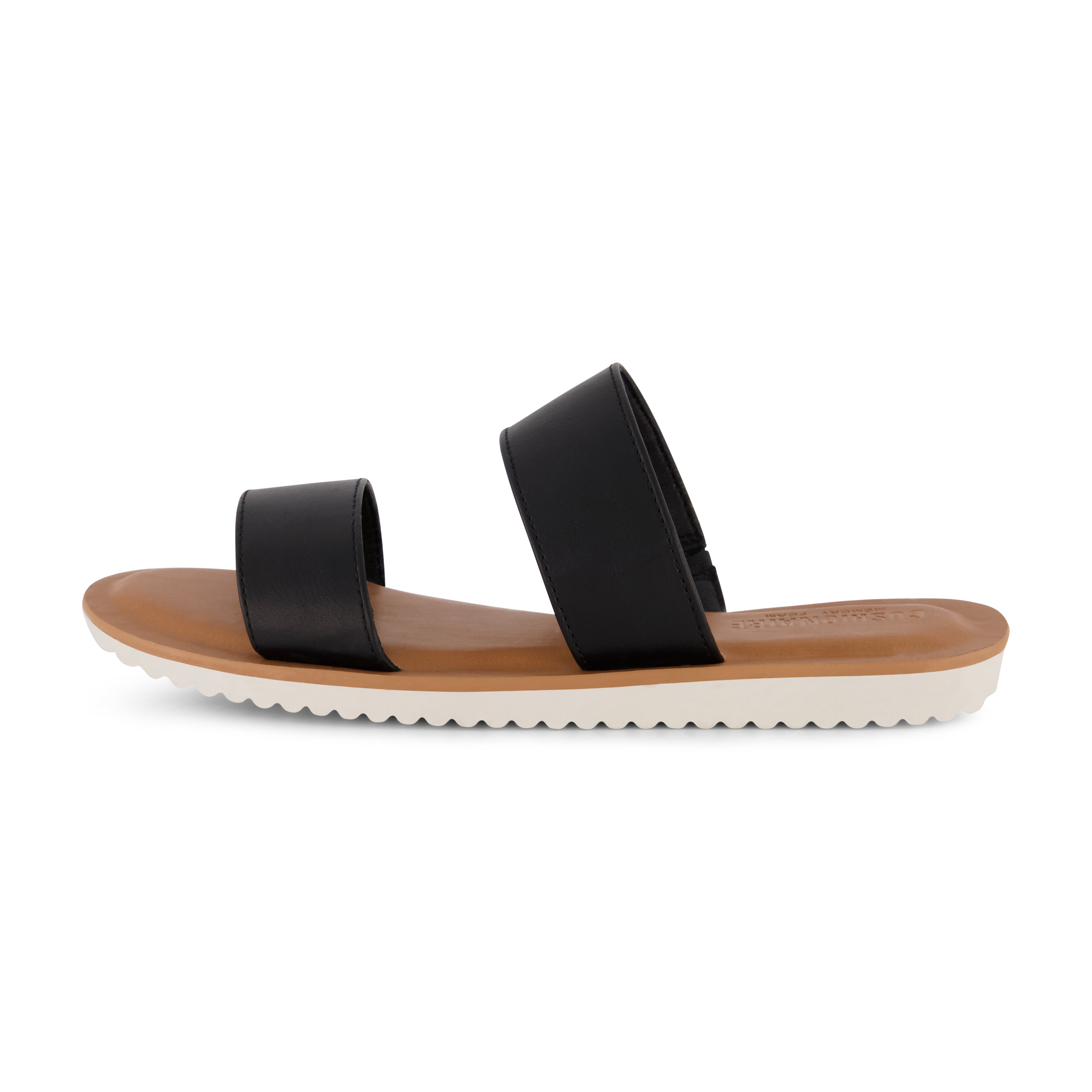 Vera Two Band Slide Sandal Black