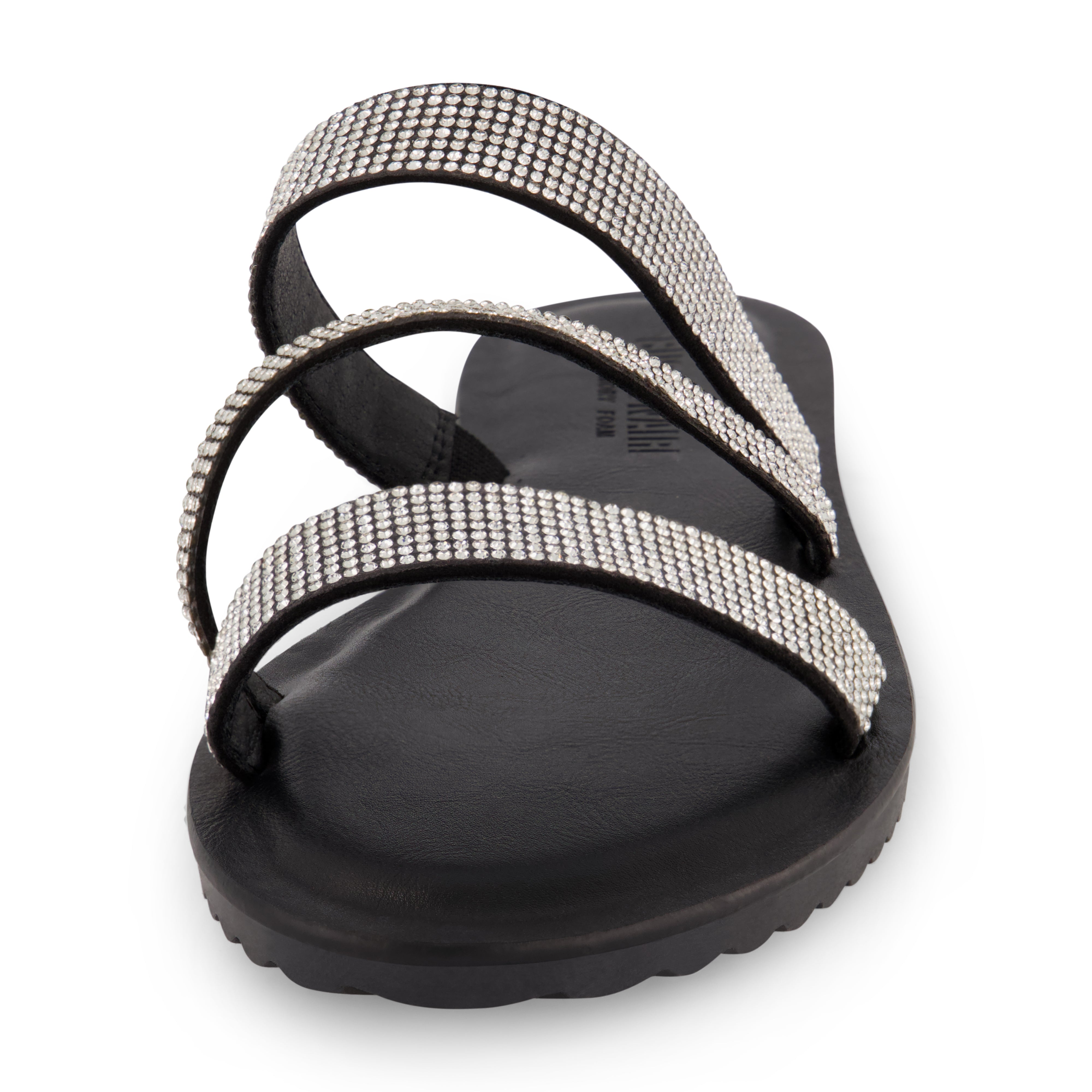 Vienna Rhinestone Slide Sandal Black