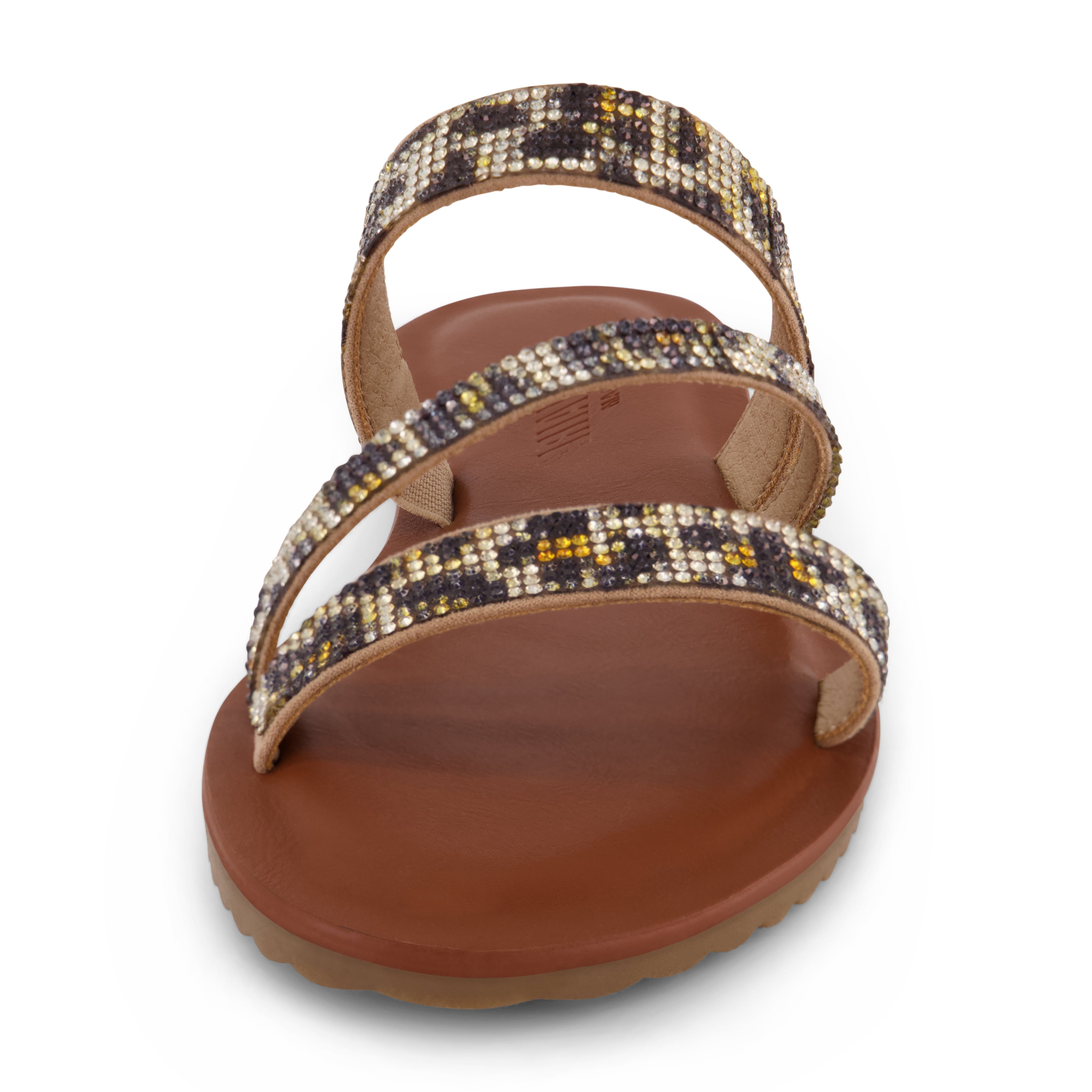 Vienna Rhinestone Slide Sandal Leopard