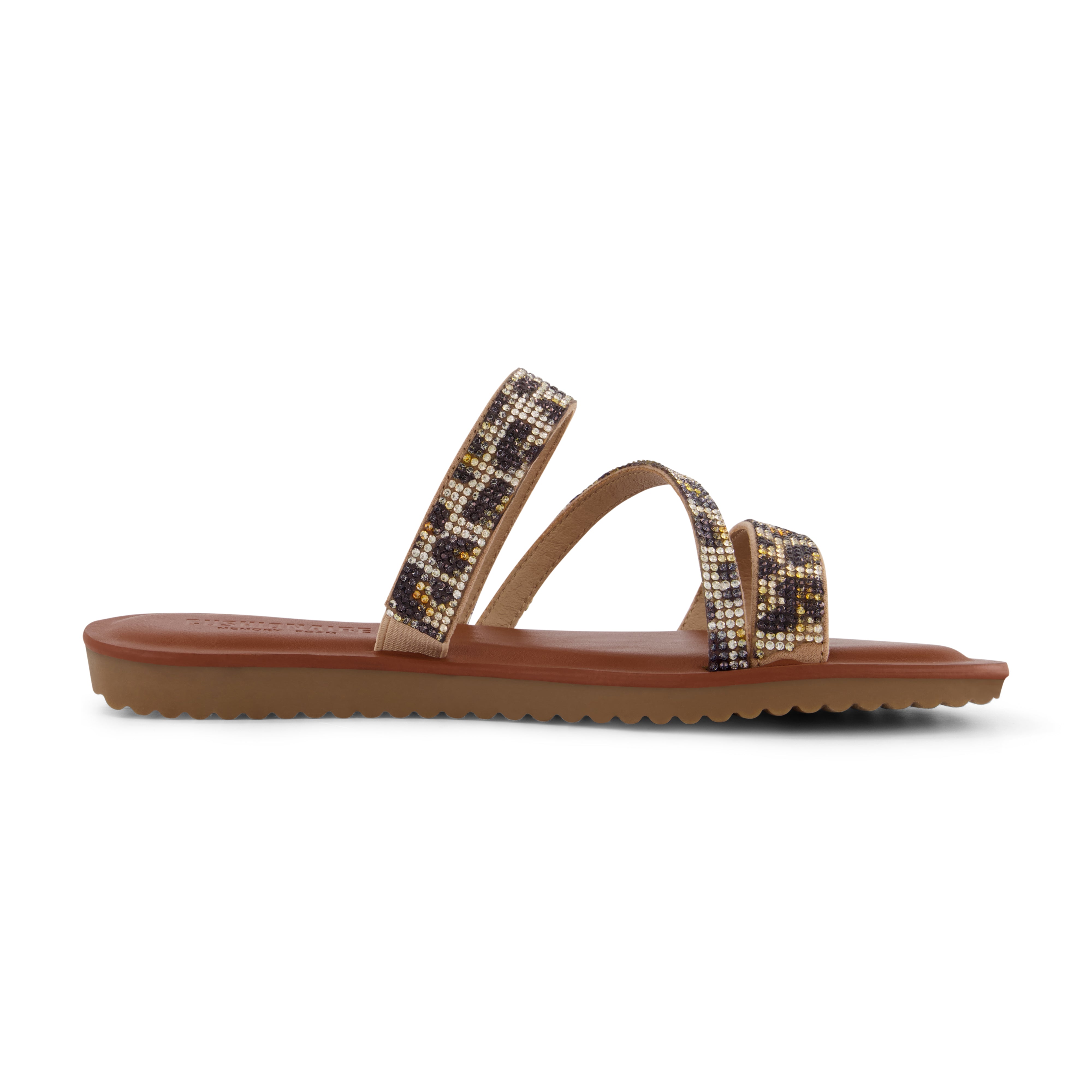 Vienna Rhinestone Slide Sandal Leopard