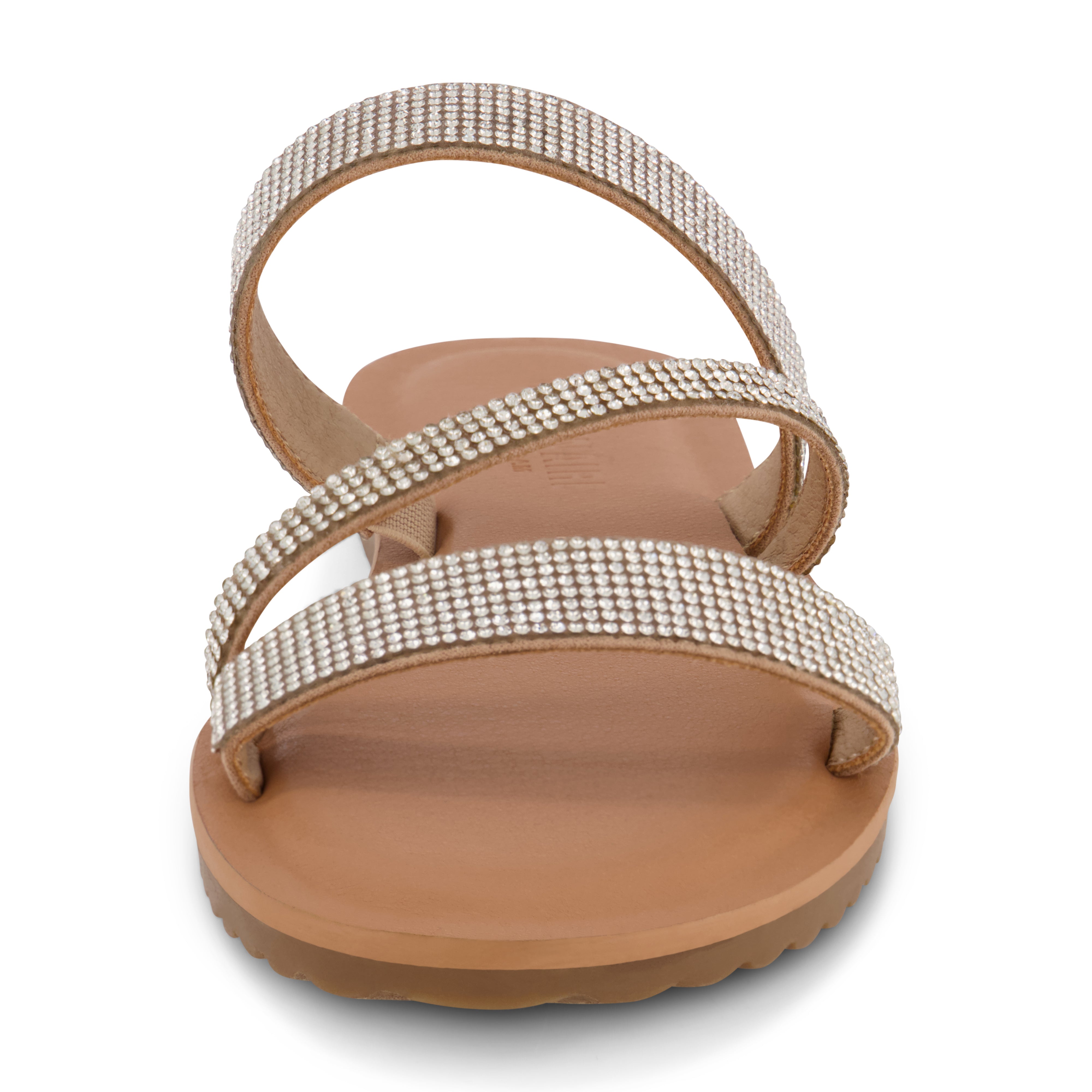 Vienna Rhinestone Slide Sandal Natural
