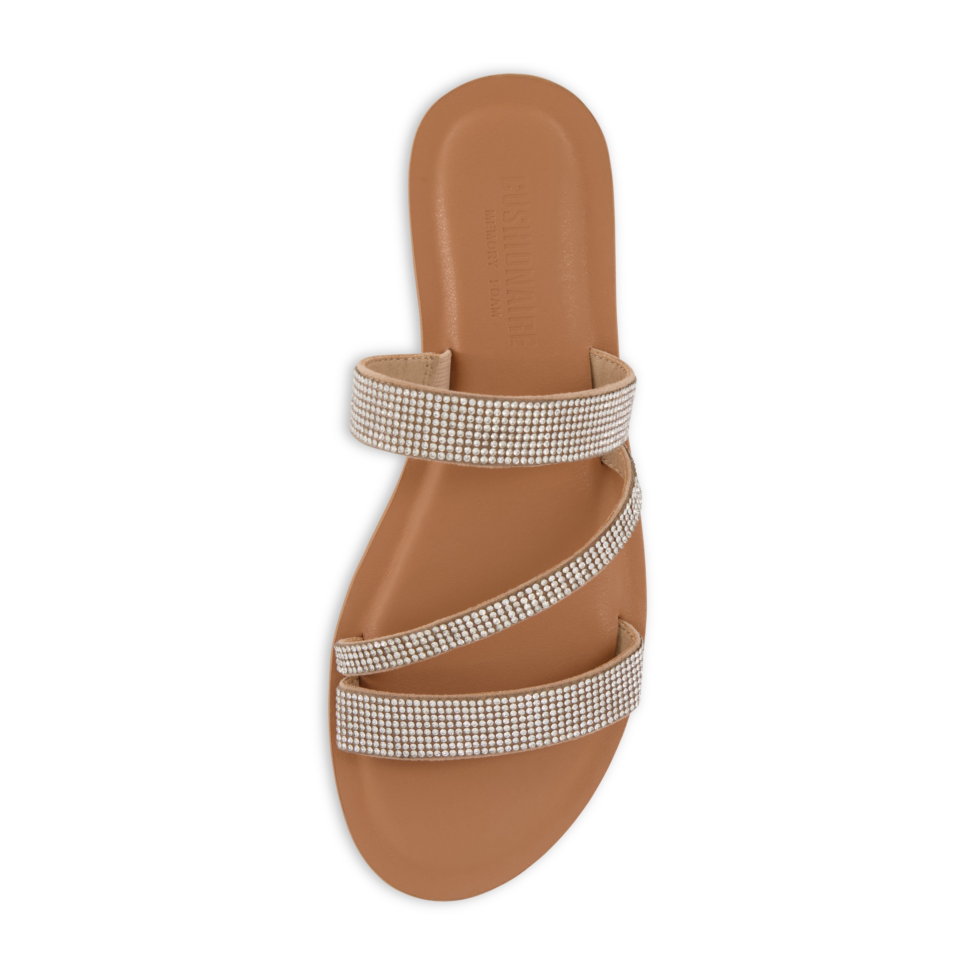 Vienna Rhinestone Slide Sandal Natural