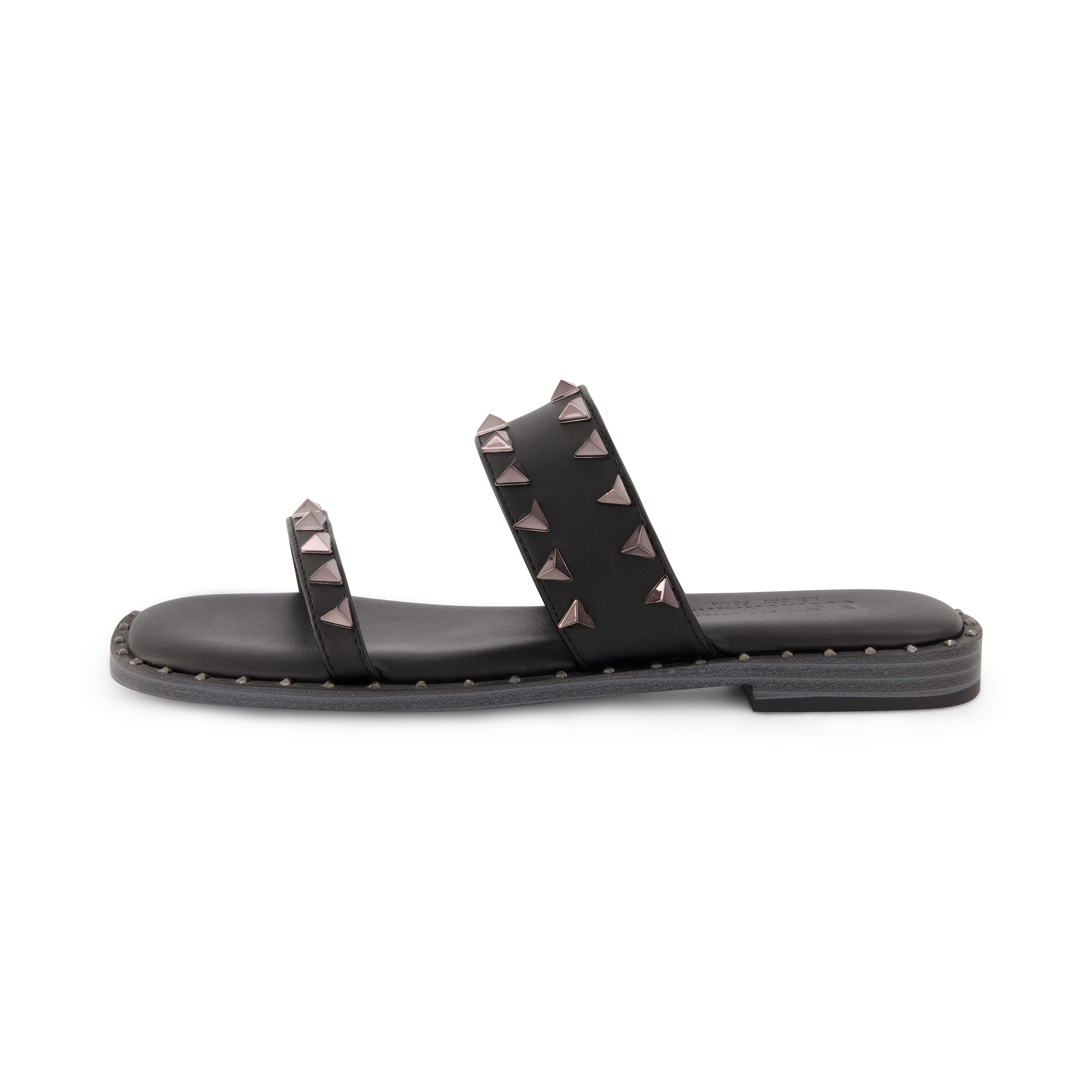 Visby Studded Two Band Sandal Black
