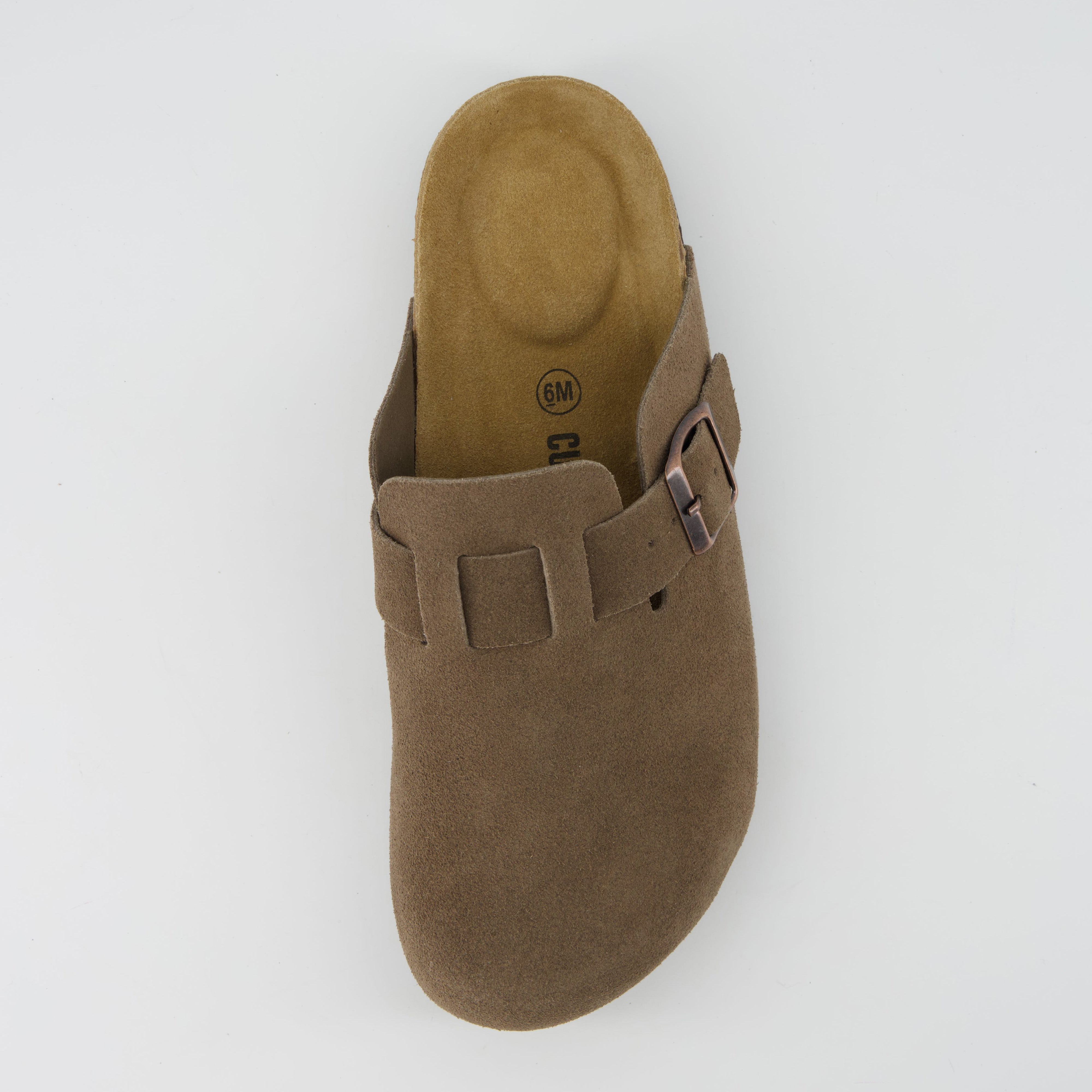 Hana Leather Clog Dark Taupe