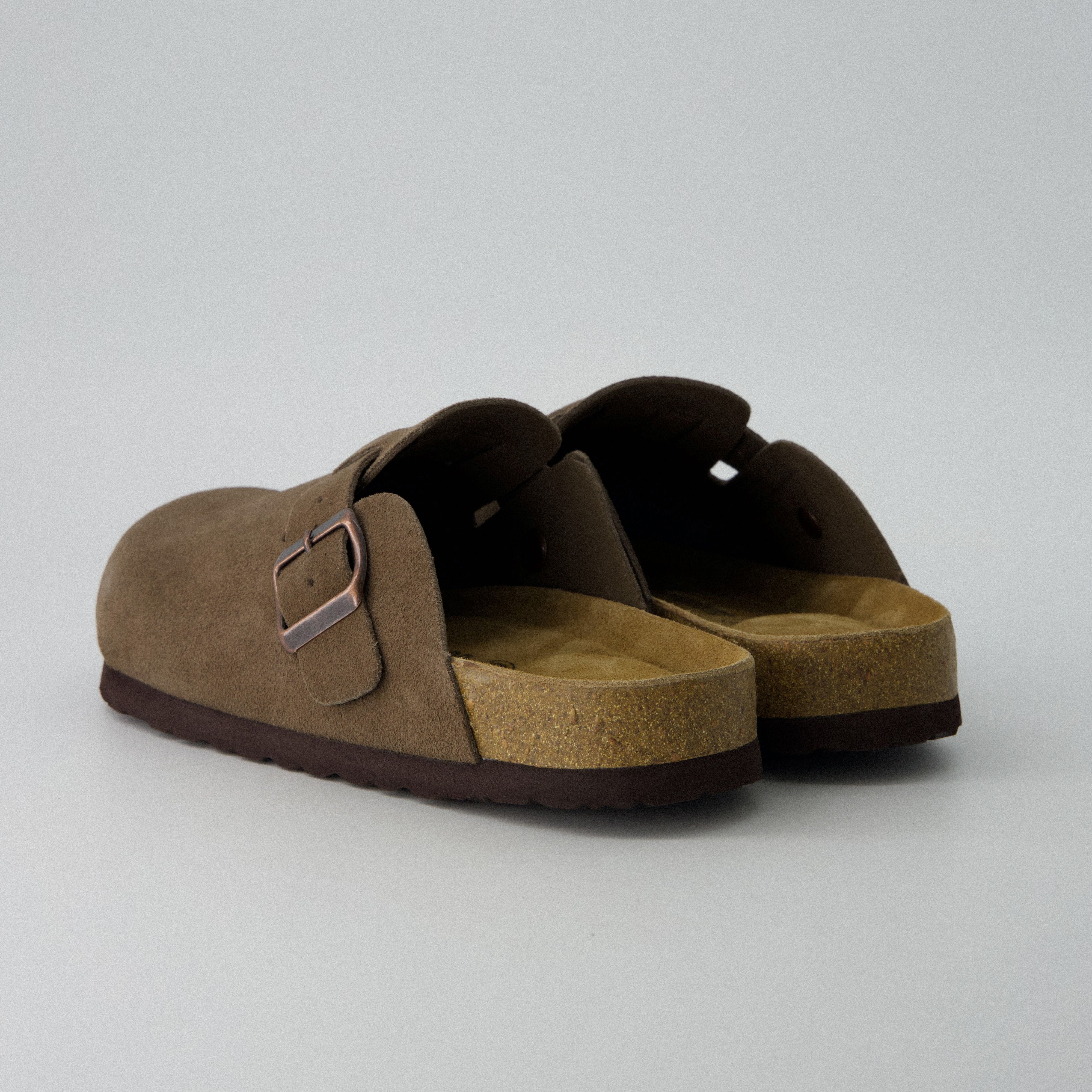 Hana Leather Clog Dark Taupe