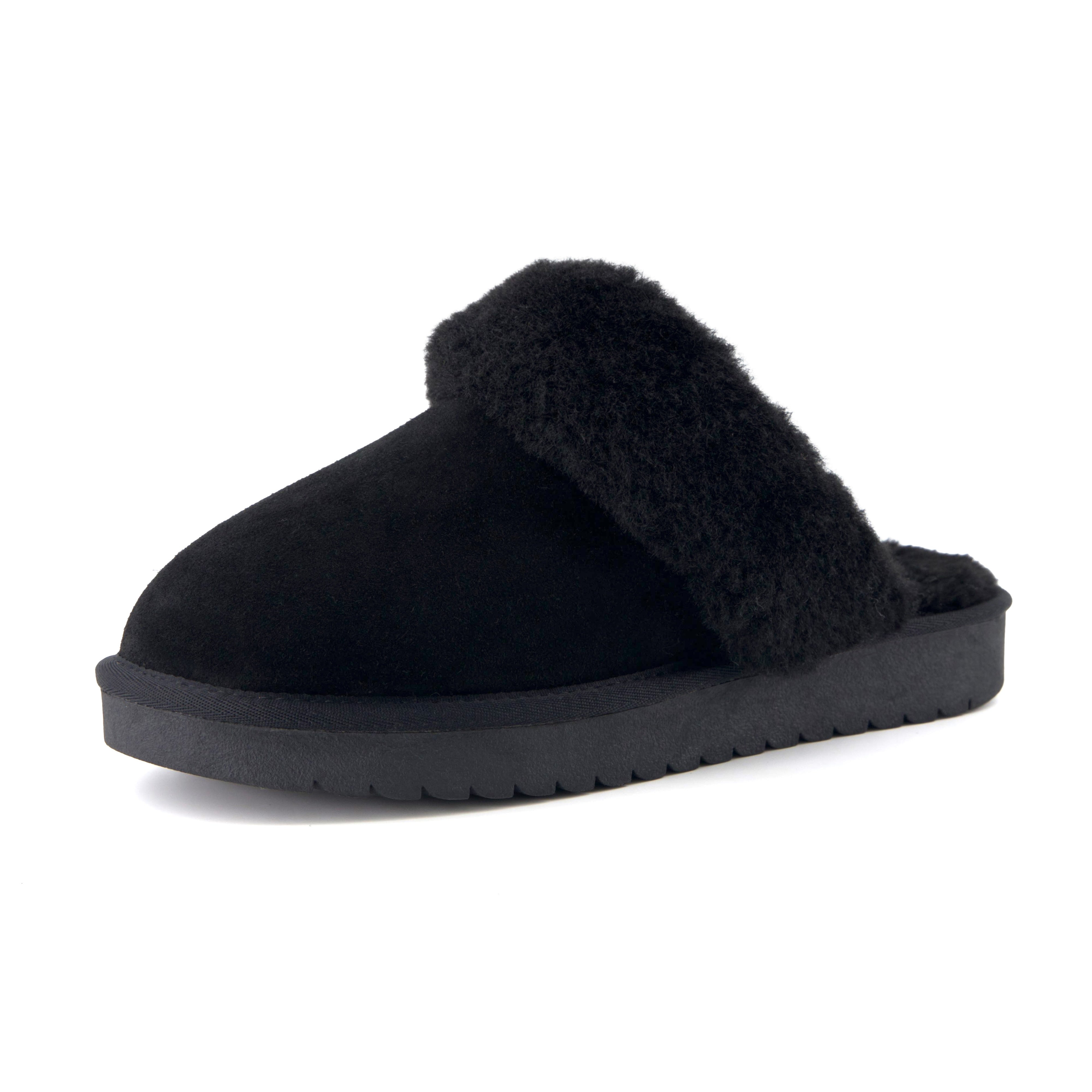 Hush Suede Slippers Black