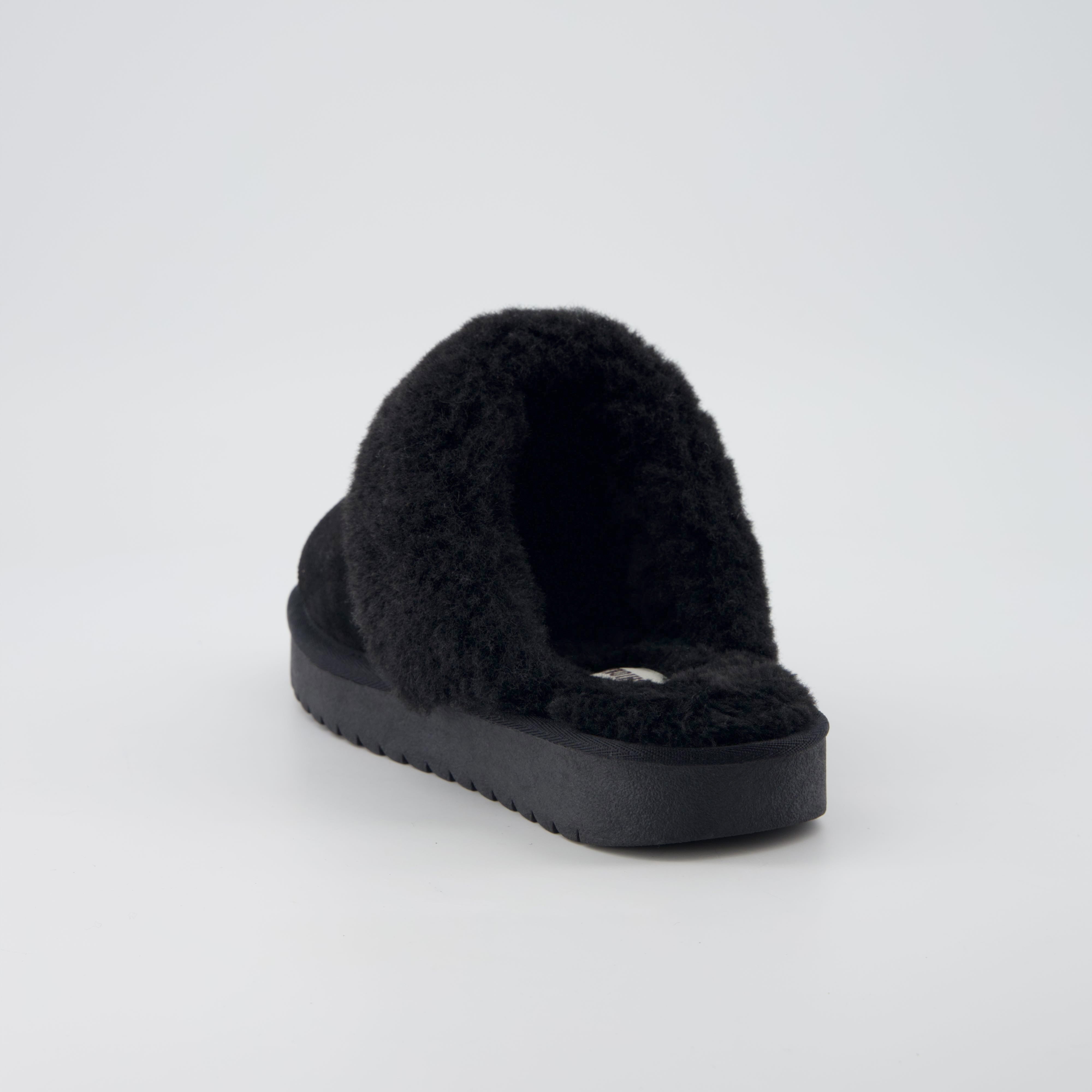 Hush Suede Slippers Black