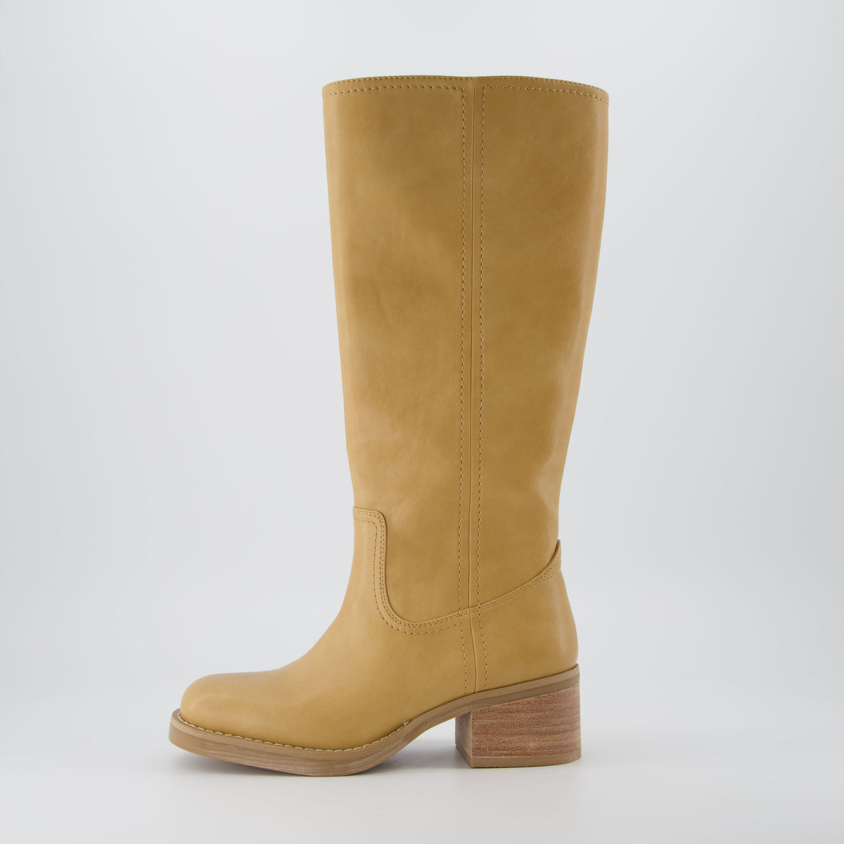 Cushionaire Women's Sawyer Leather Stacked Heel Tall Boots - Pull