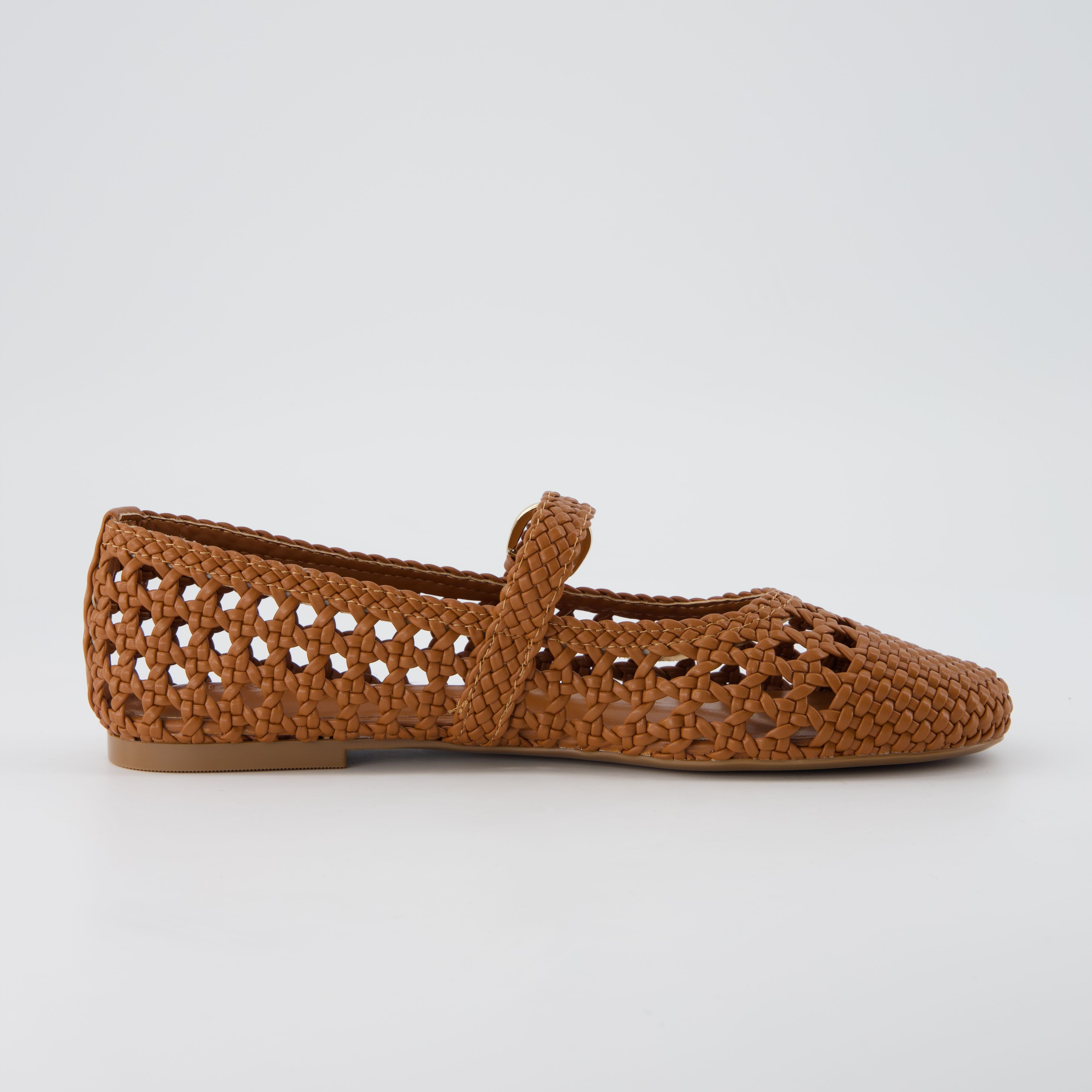 Cushionaire Women's Windsor Woven Mary Jane Flat - Soft and