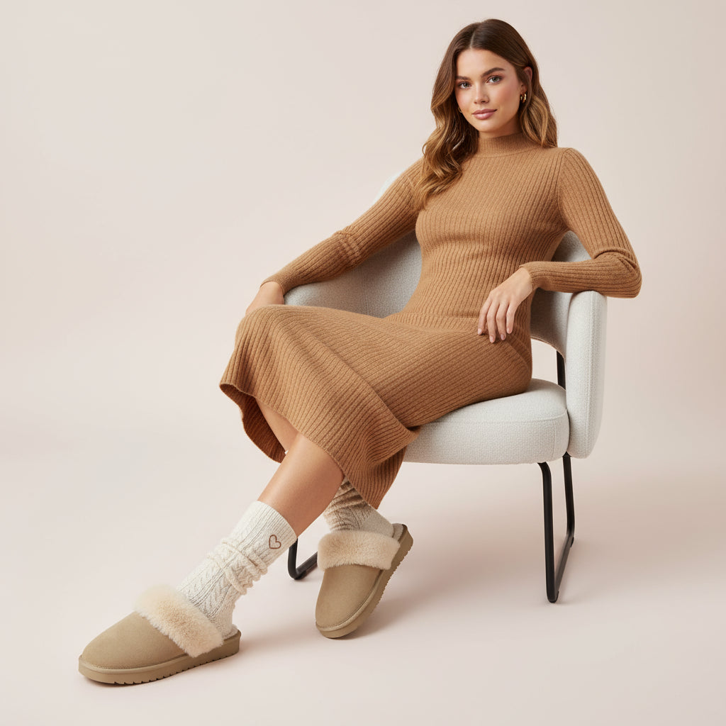 Hush Suede Slippers Black