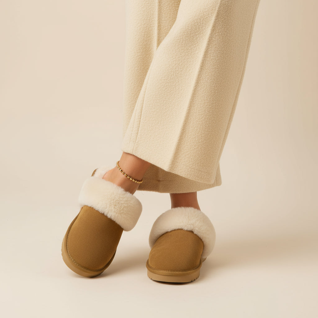 Hush Suede Slippers Chestnut