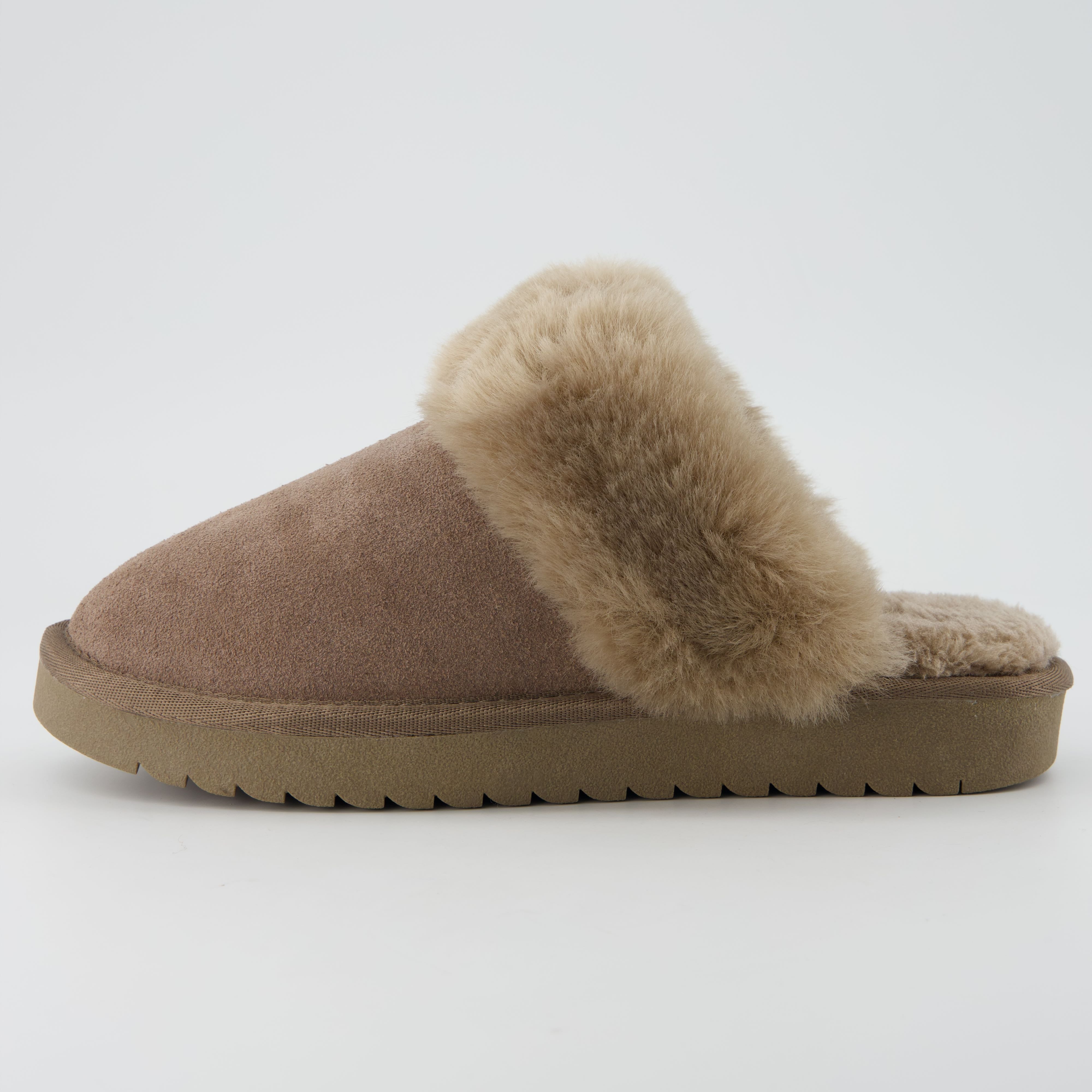 Hush Suede Slippers Taupe