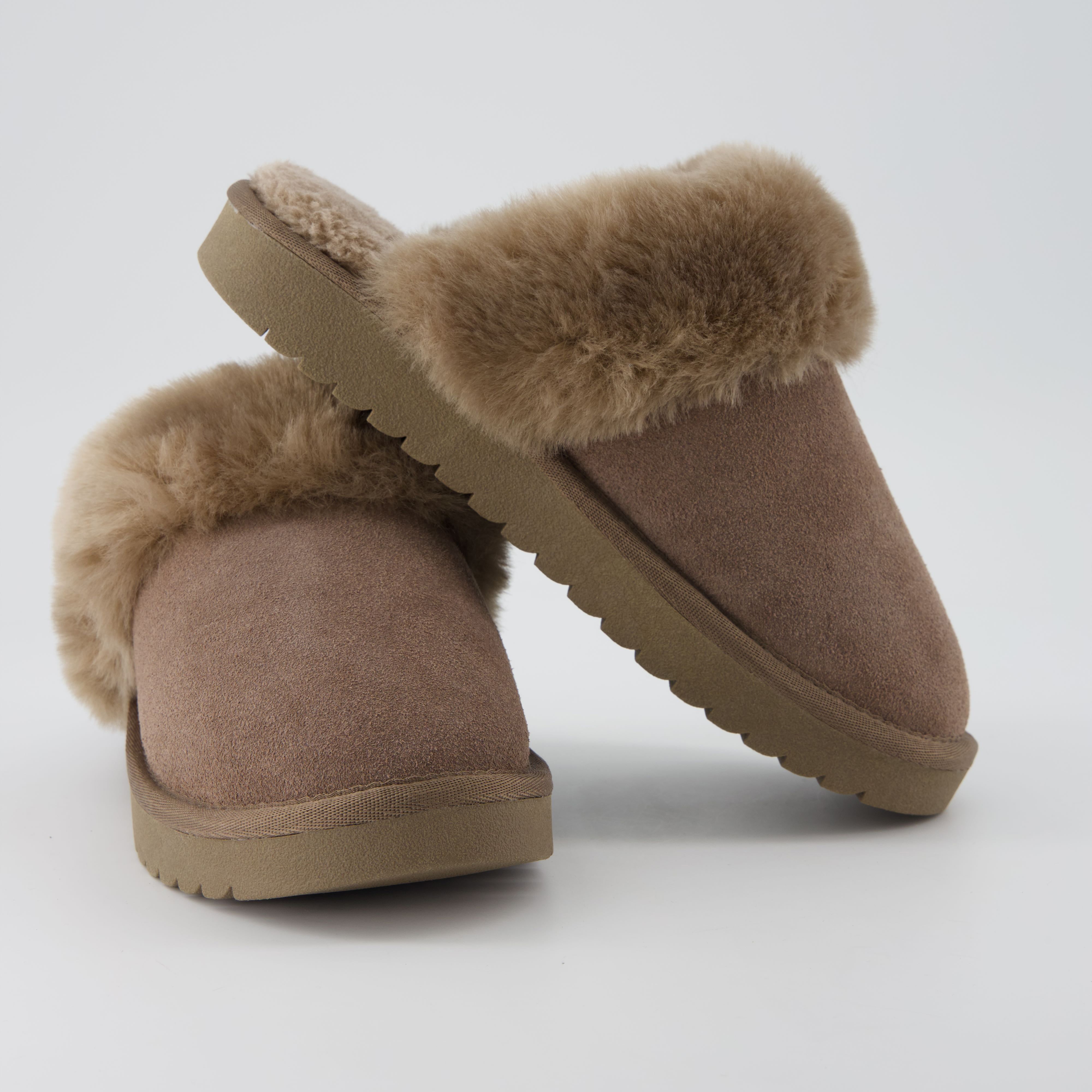Hush Suede Slippers Taupe