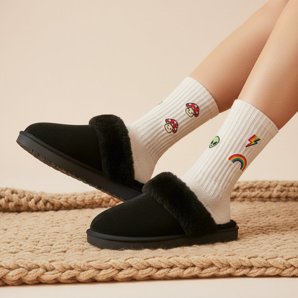 Hush Suede Slippers Black