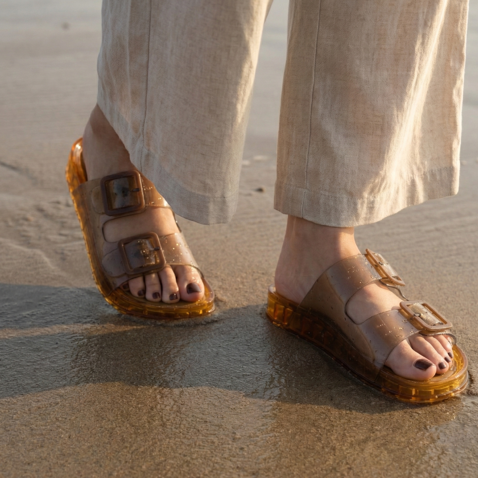 Pool Slide Sandals Whiskey Medium