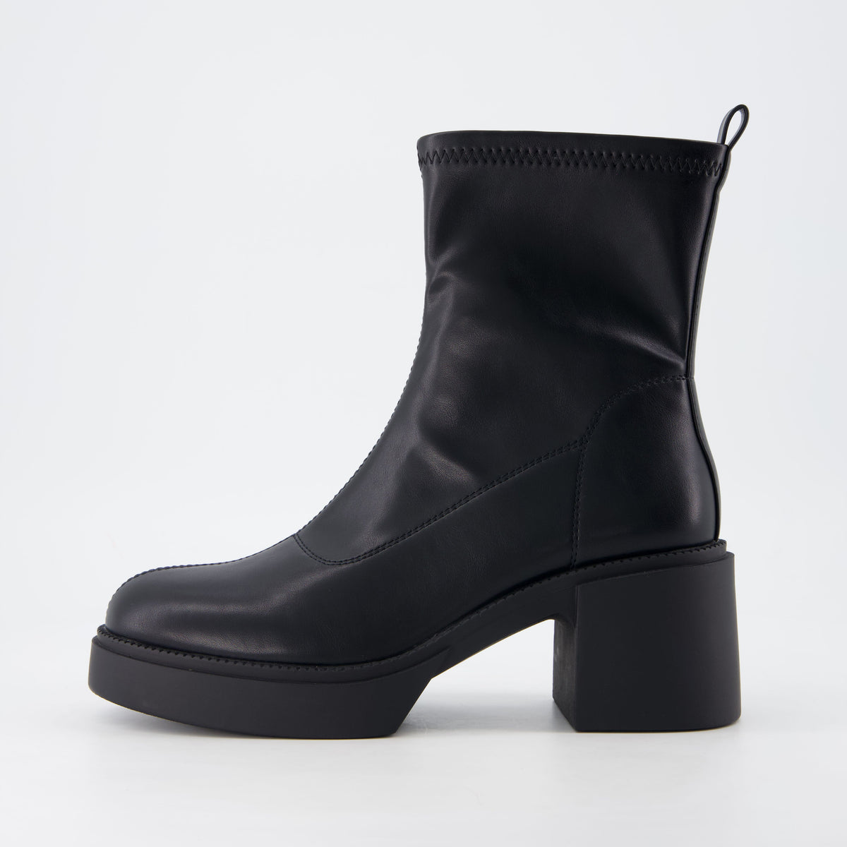 Agnes Platform GoGo Ankle Boots Black Smooth Medium