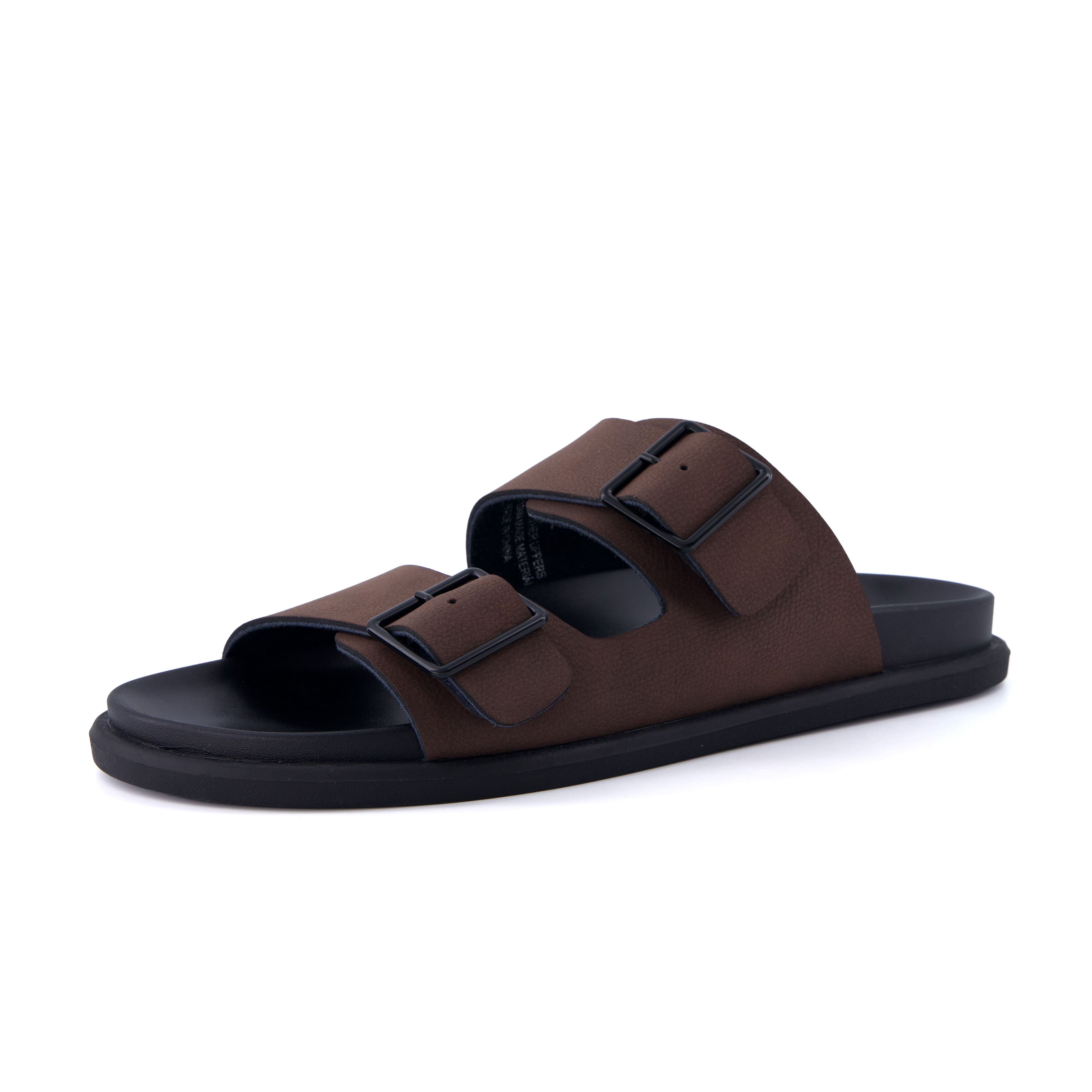 Alpha Genuine Leather Mens Sandals Brown Medium