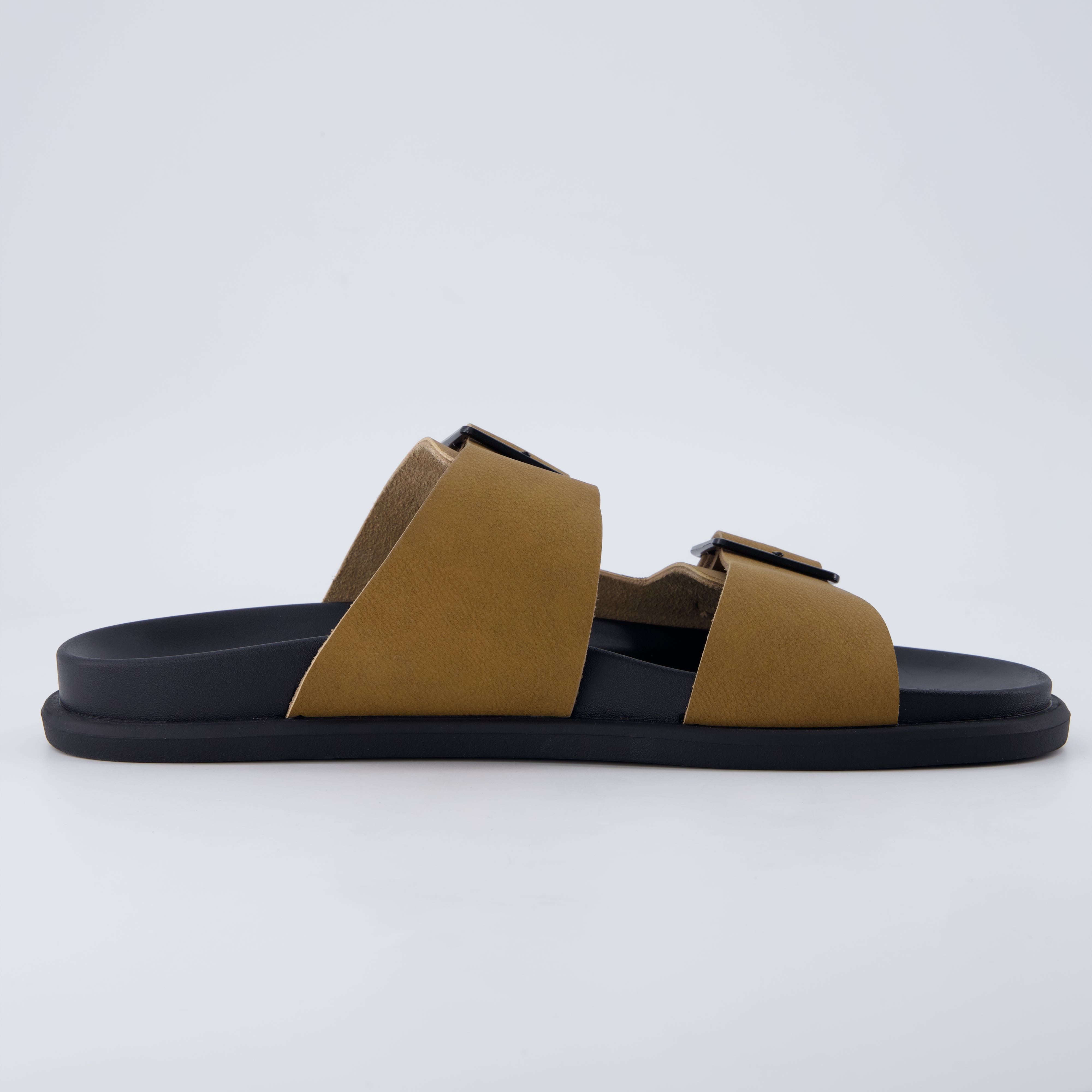 Alpha Genuine Leather Mens Sandals Camel Medium