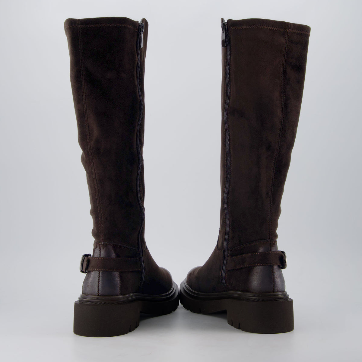 Alum Knee High Riding Boots Chocolate Suede