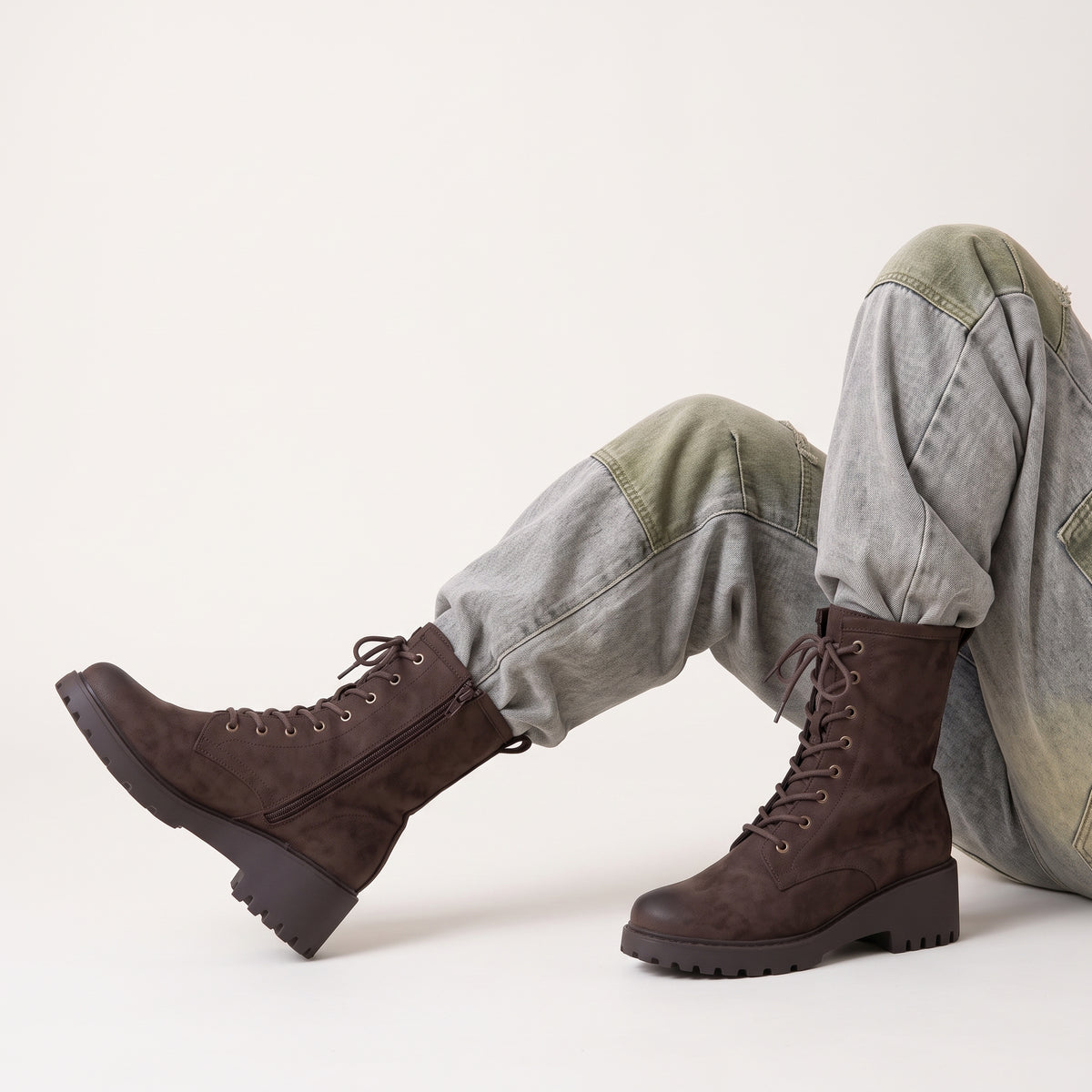Andie Combat Ankle Boots Chocolate Medium
