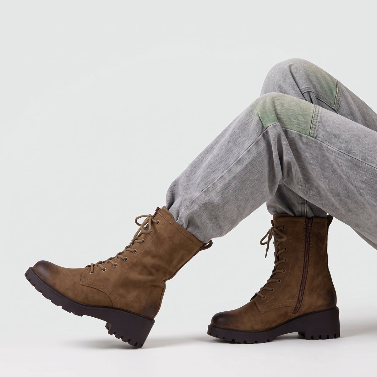 Andie Combat Ankle Boots Tan Medium