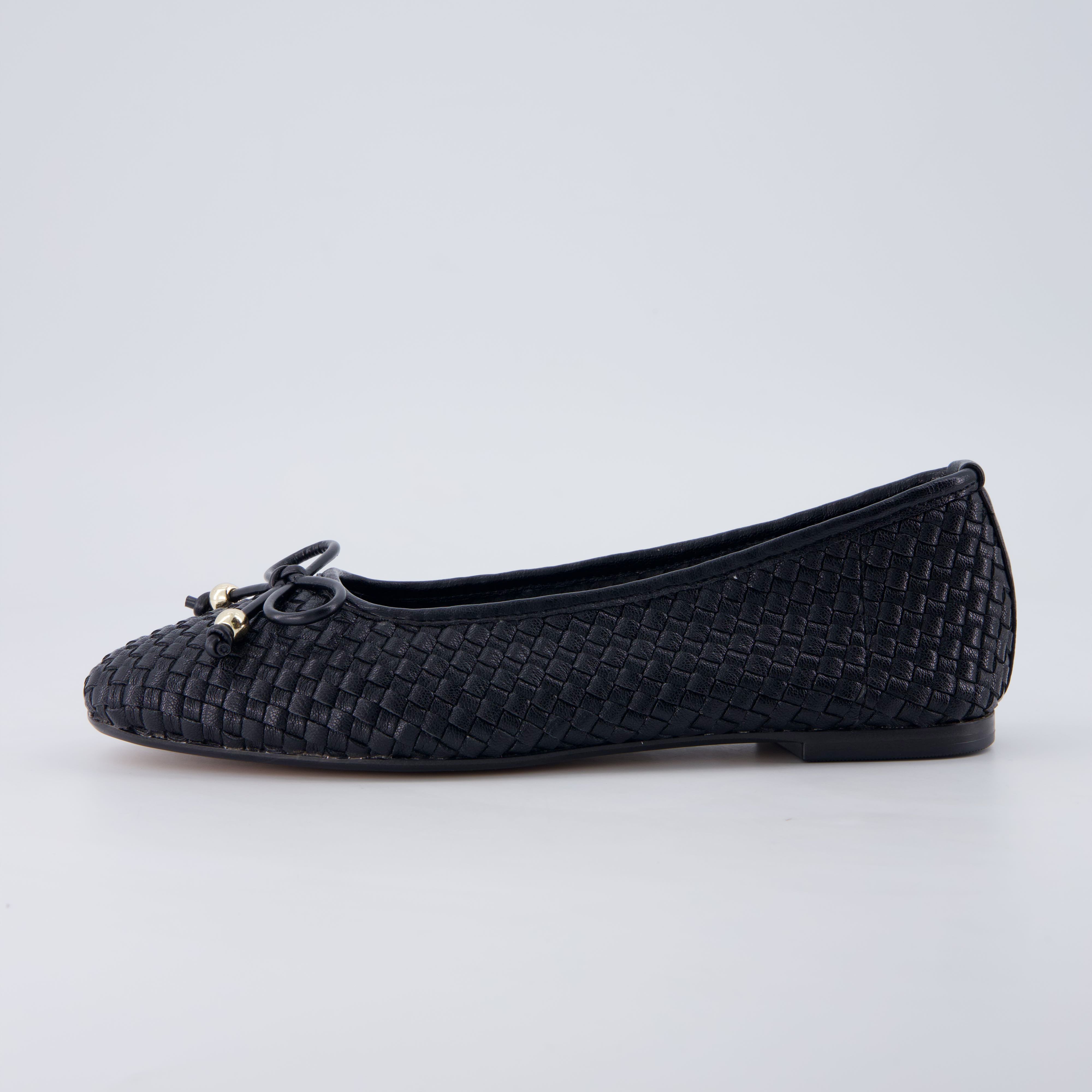 Audrey Woven Ballet Flats Black Medium