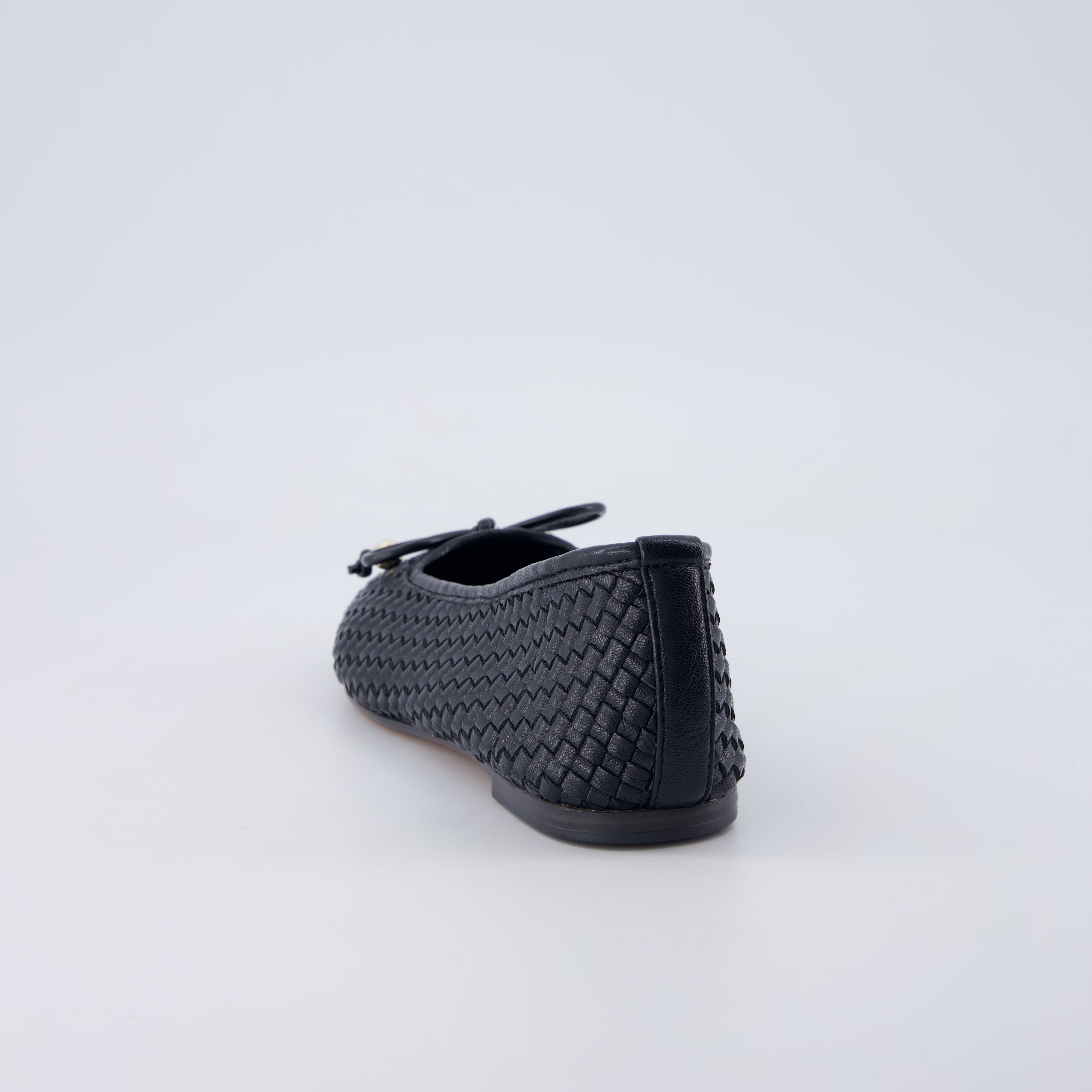 Audrey Woven Ballet Flats Black Medium