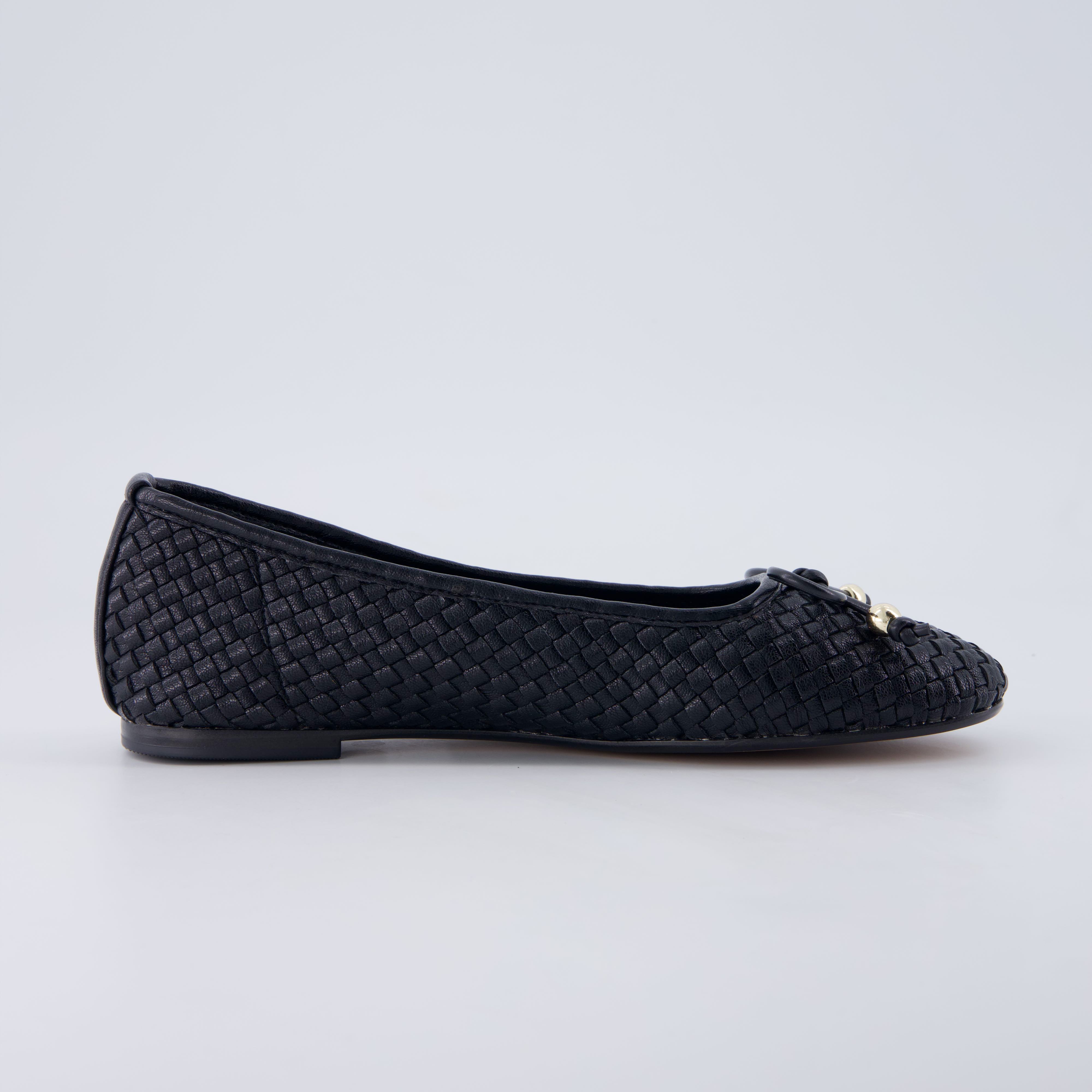 Audrey Woven Ballet Flats Black Medium
