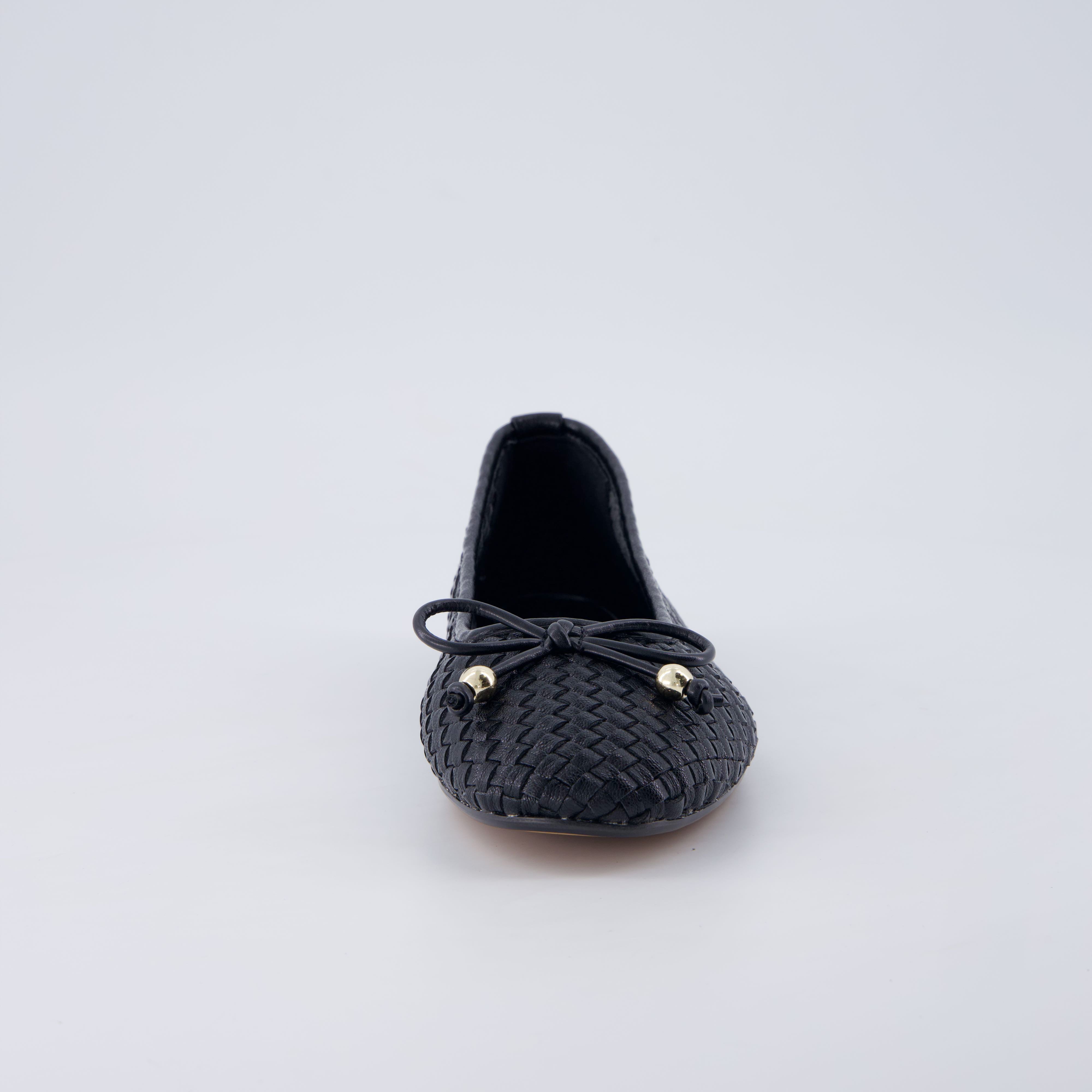Audrey Woven Ballet Flats Black Medium