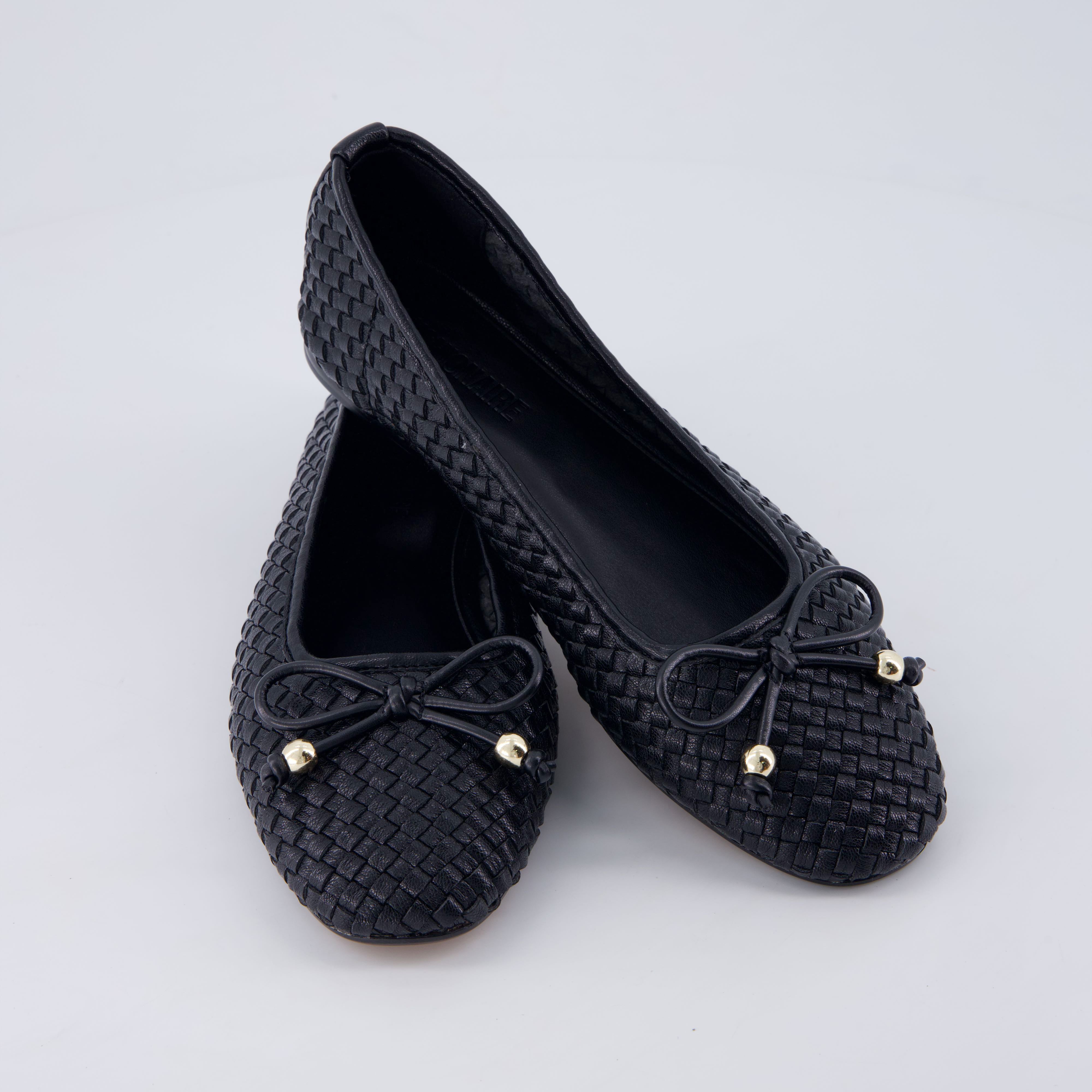 Audrey Woven Ballet Flats Black Medium