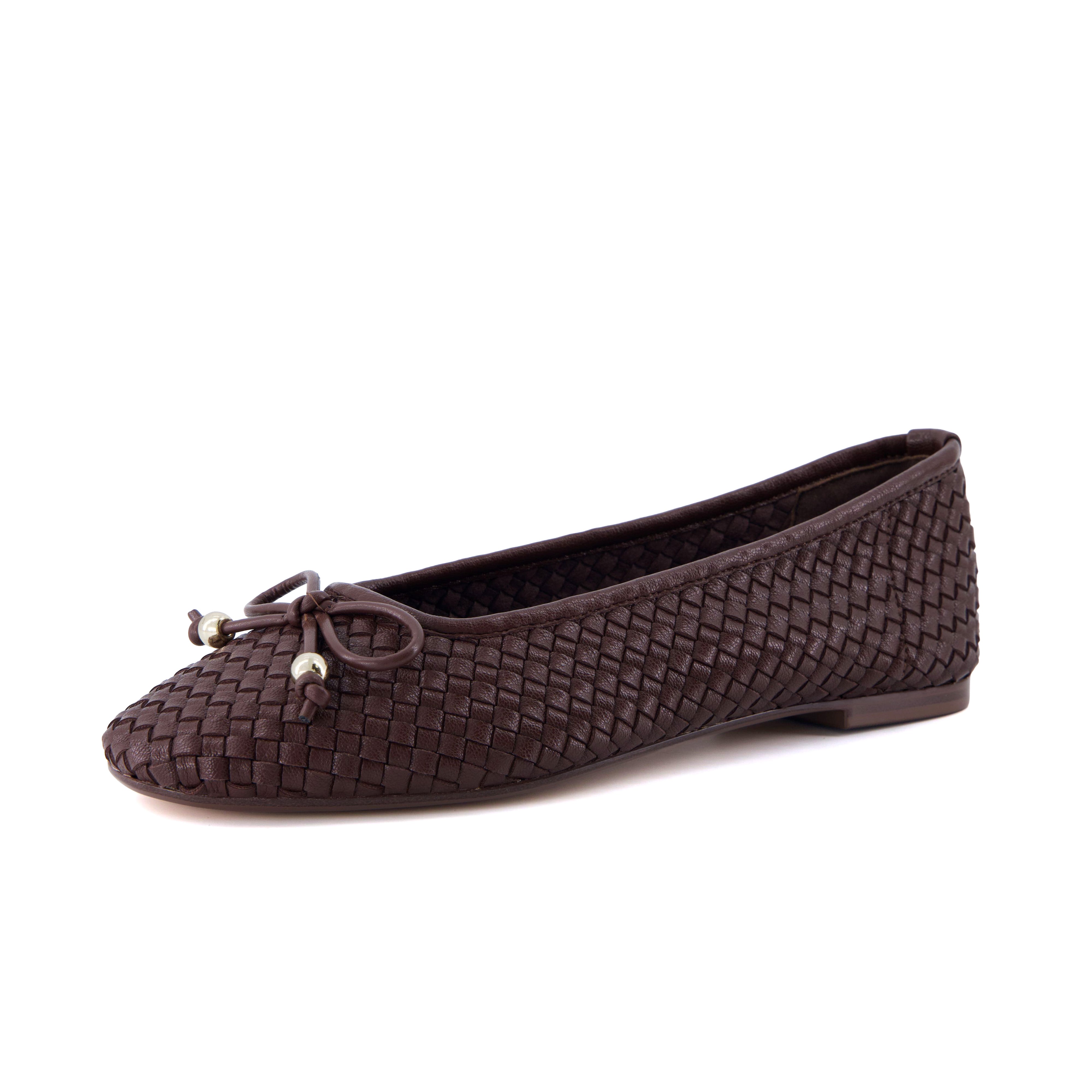 Audrey Woven Ballet Flats Brown Medium