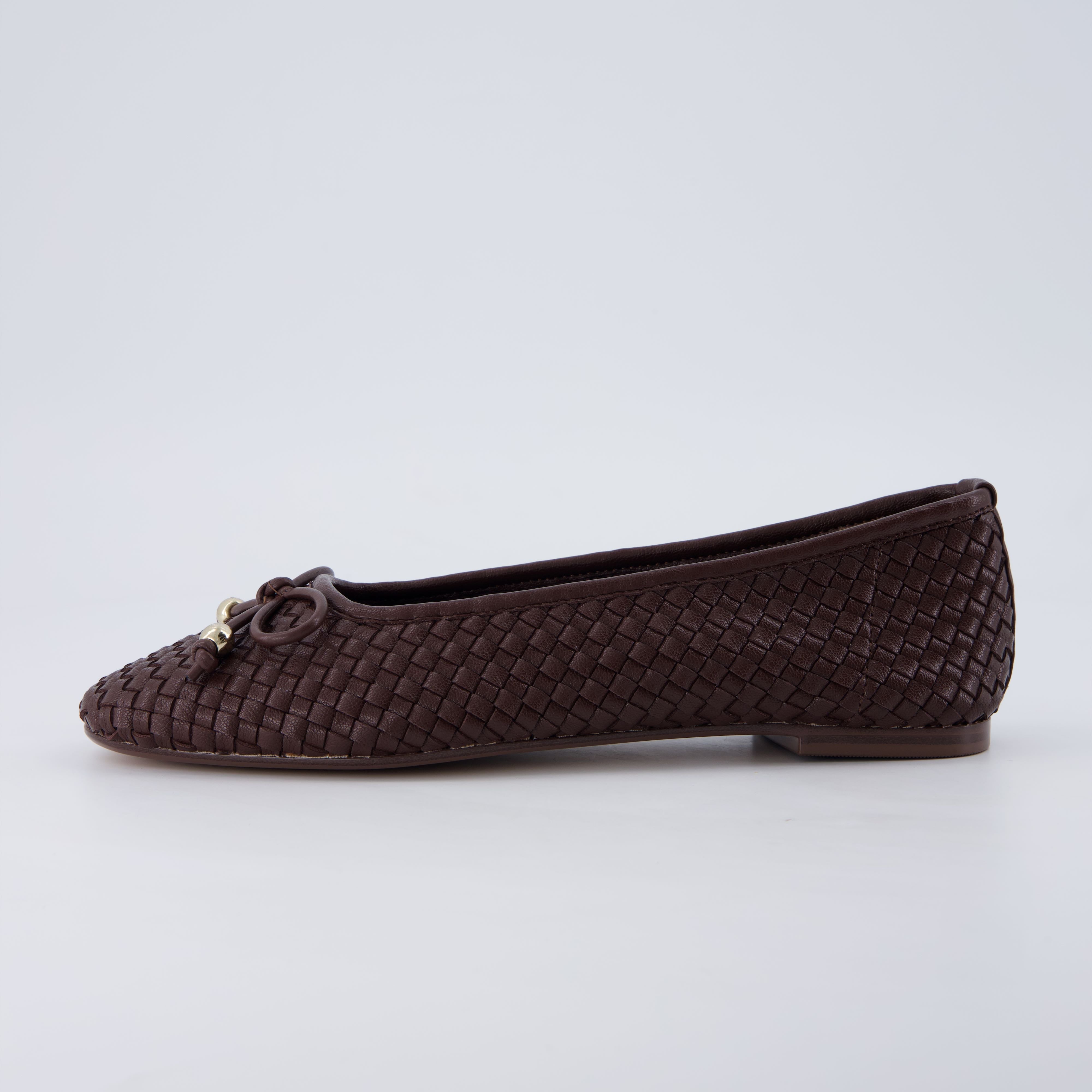 Audrey Woven Ballet Flats Brown Medium