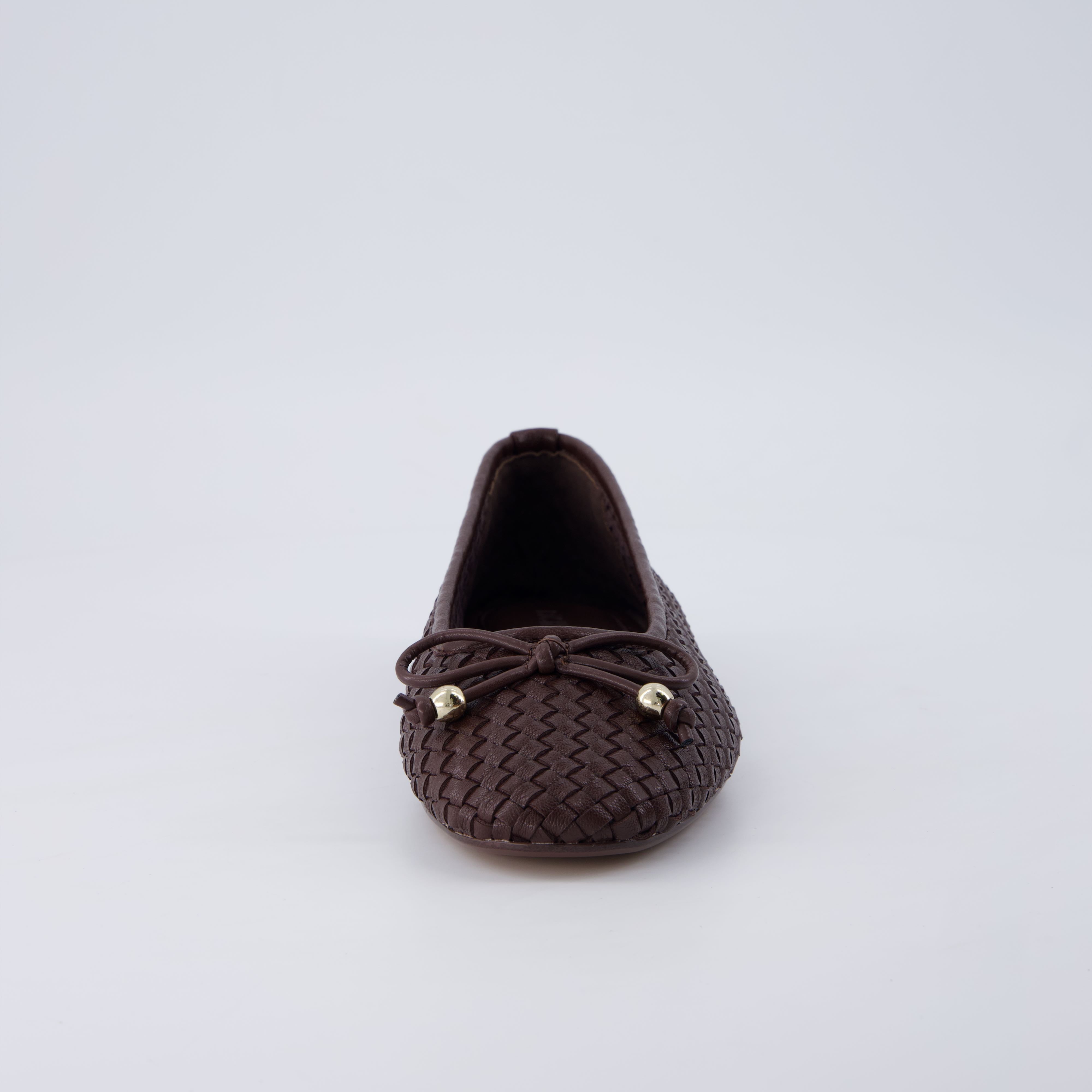 Audrey Woven Ballet Flats Brown Medium