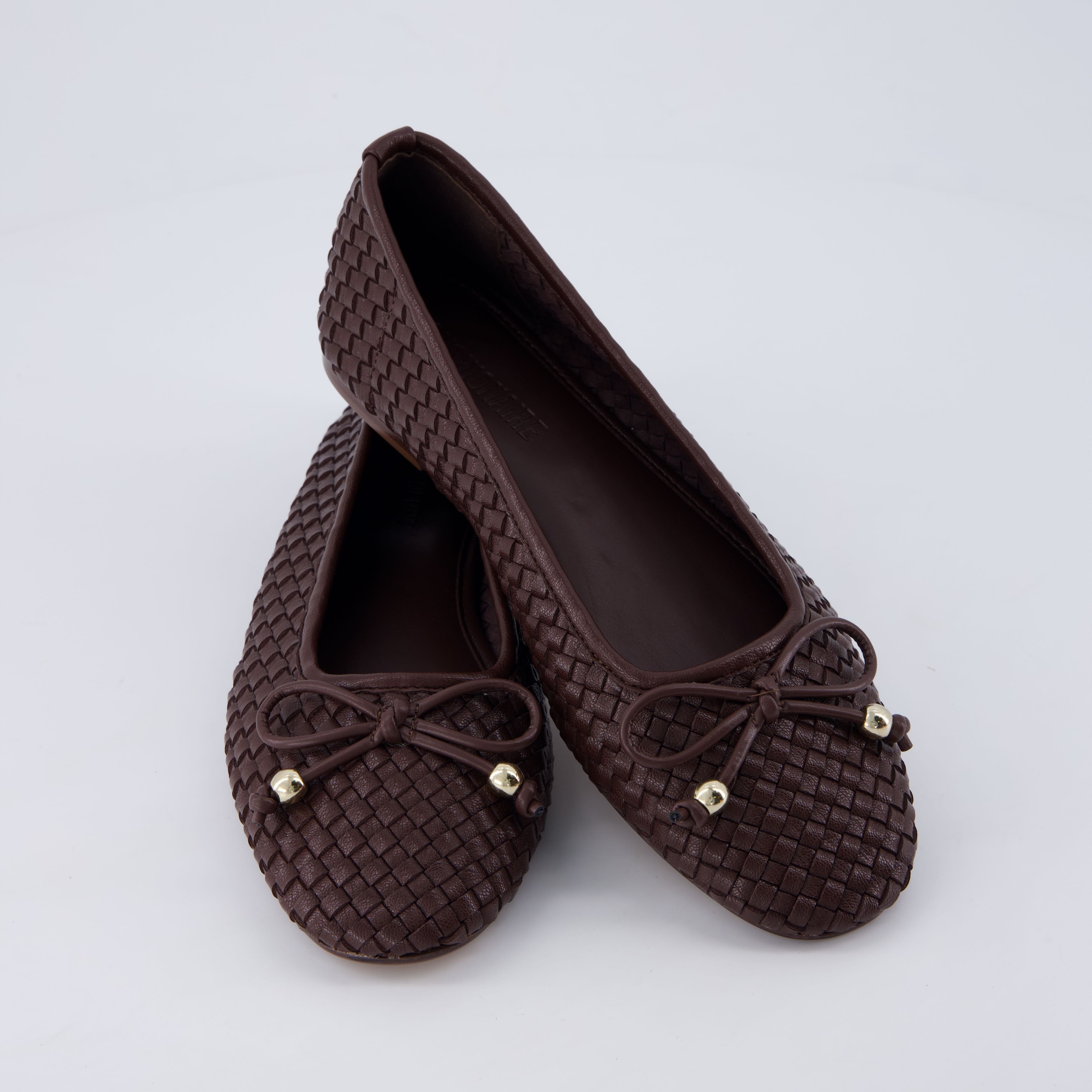 Audrey Woven Ballet Flats Brown Medium