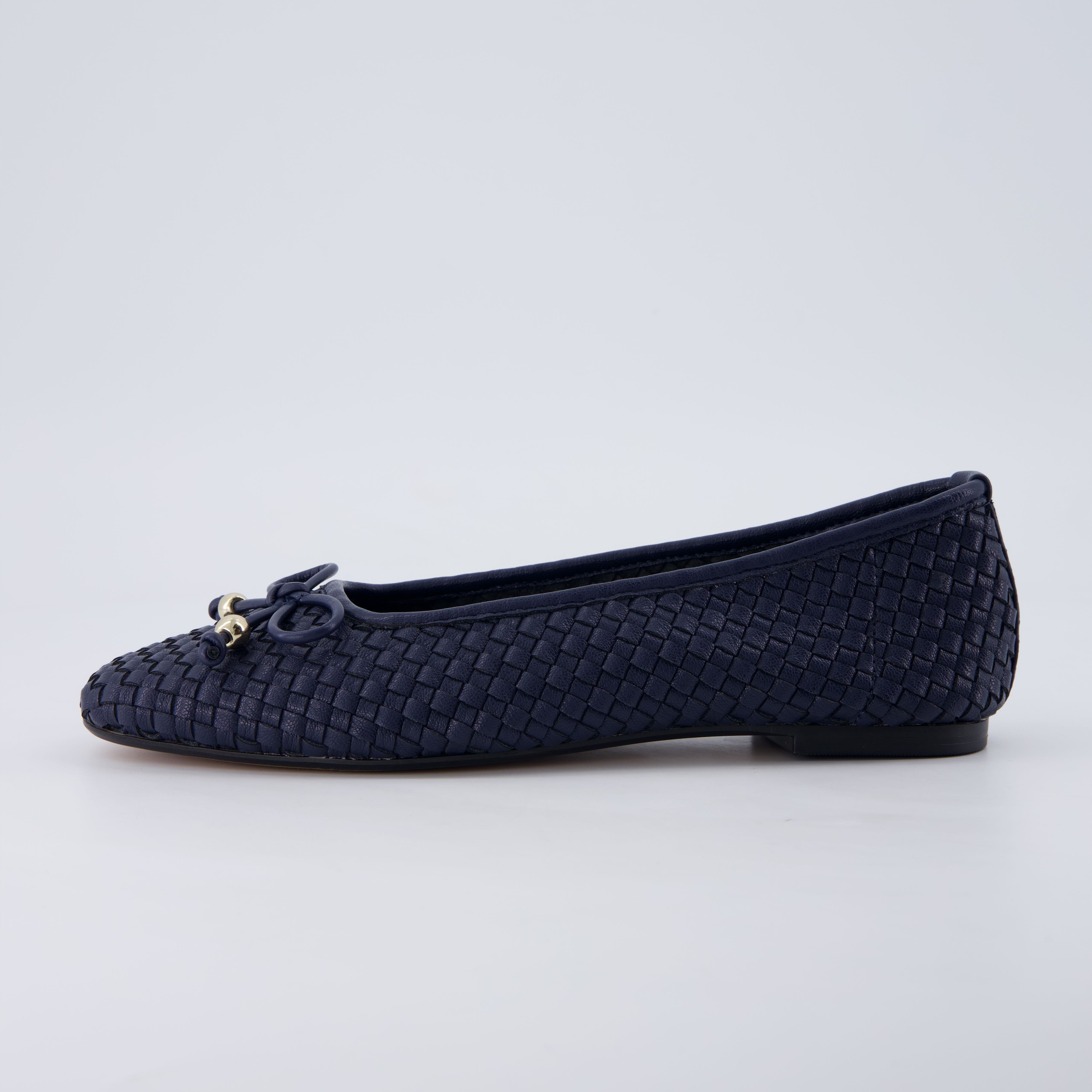 Audrey Woven Ballet Flats Navy Medium