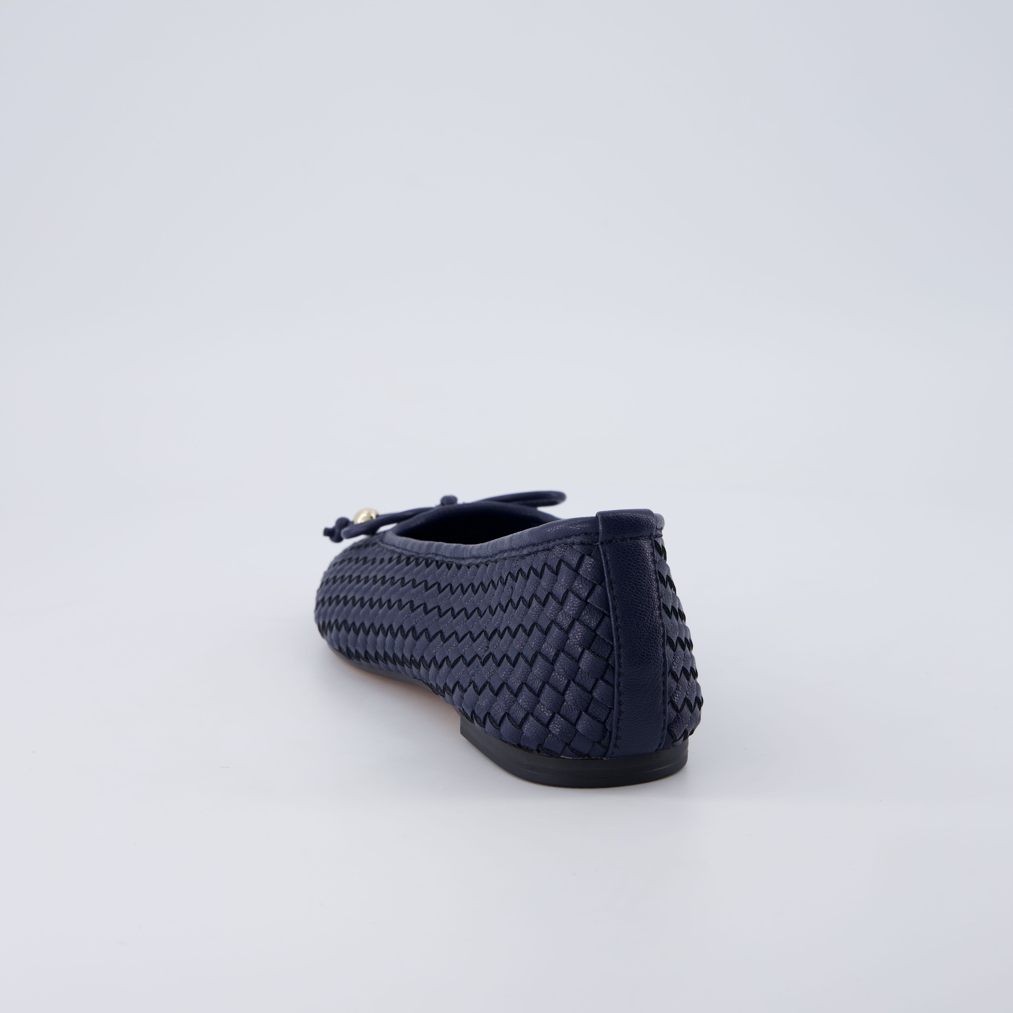 Audrey Woven Ballet Flats Navy Medium