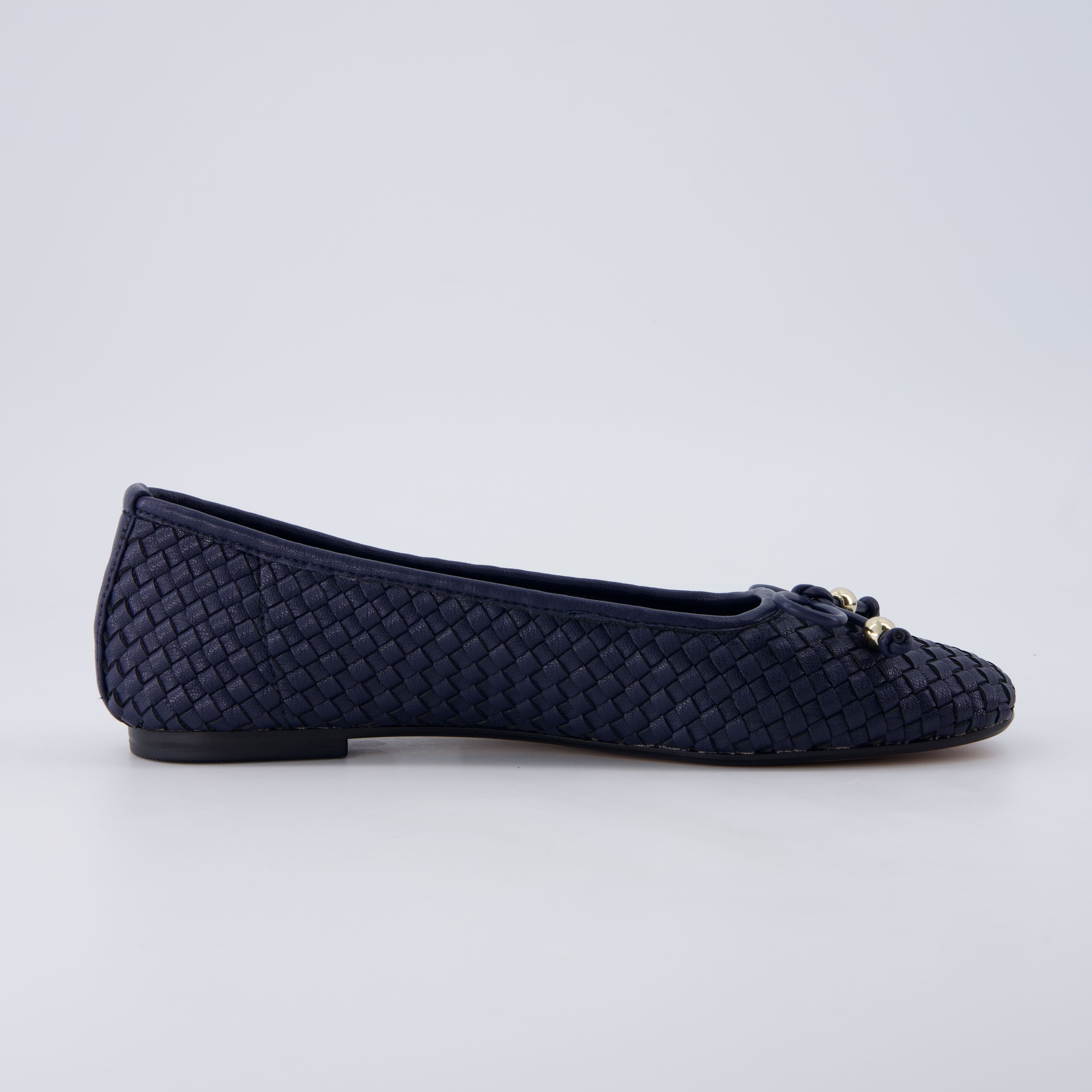 Audrey Woven Ballet Flats Navy Medium