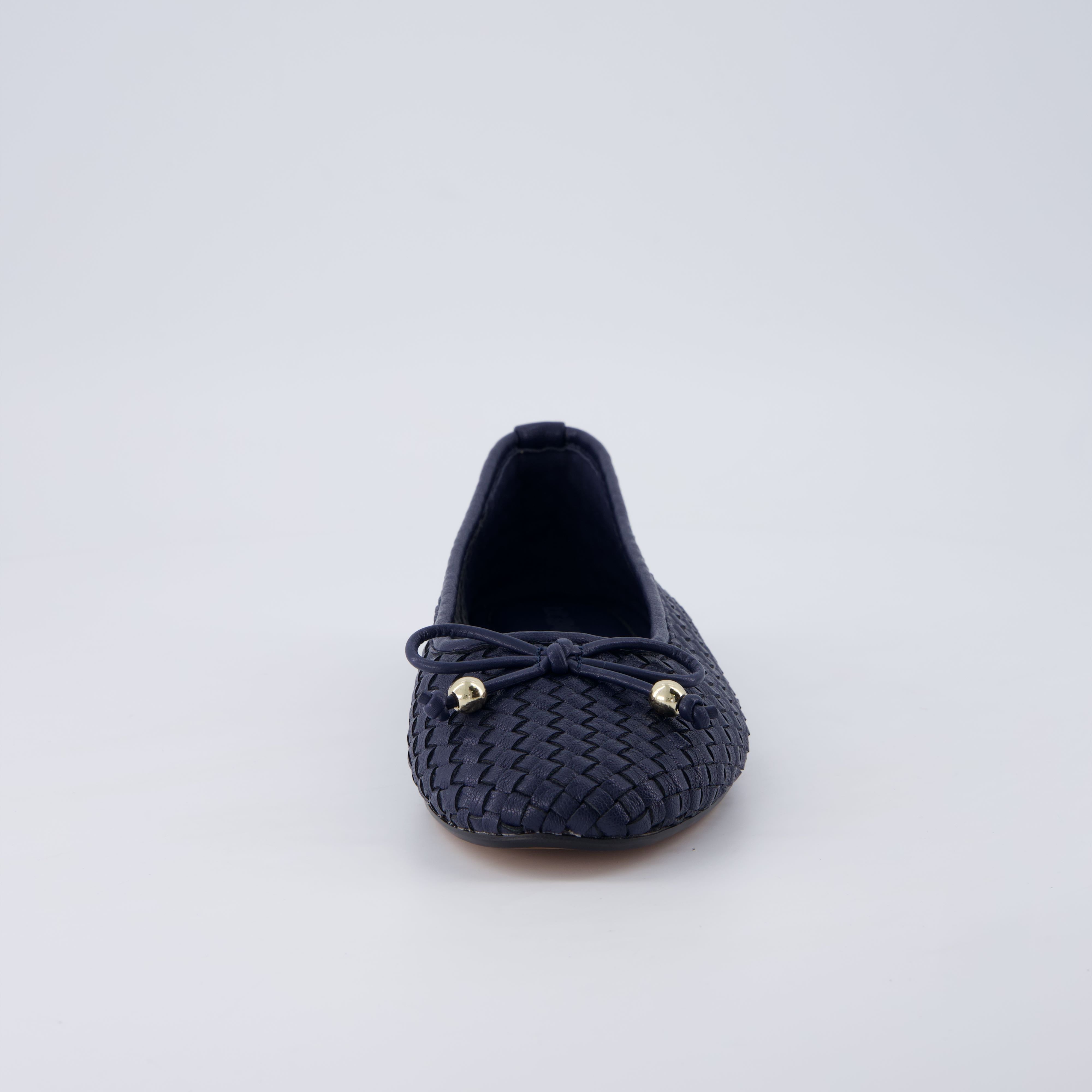 Audrey Woven Ballet Flats Navy Medium